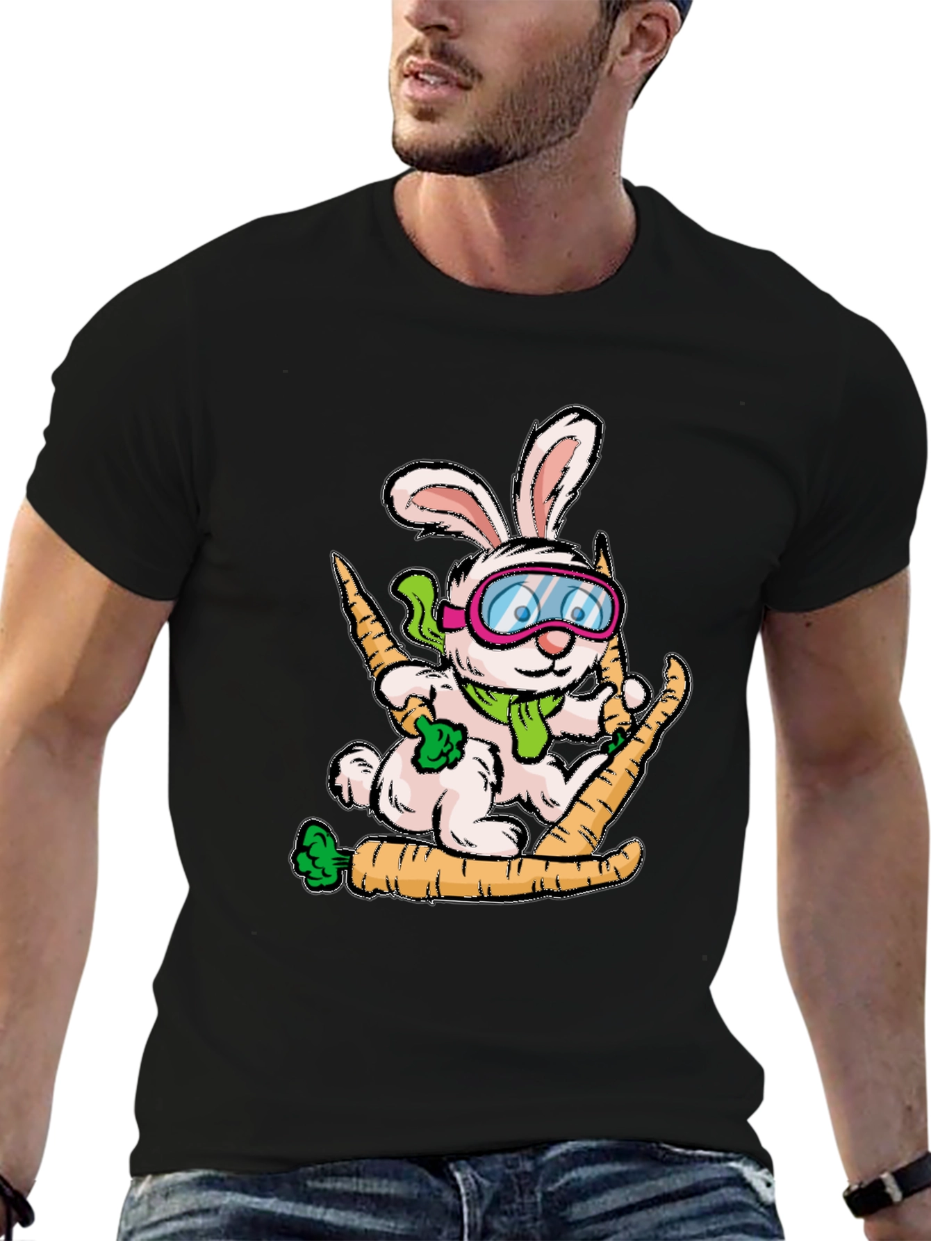 Skiing Bunny Graphic Tee