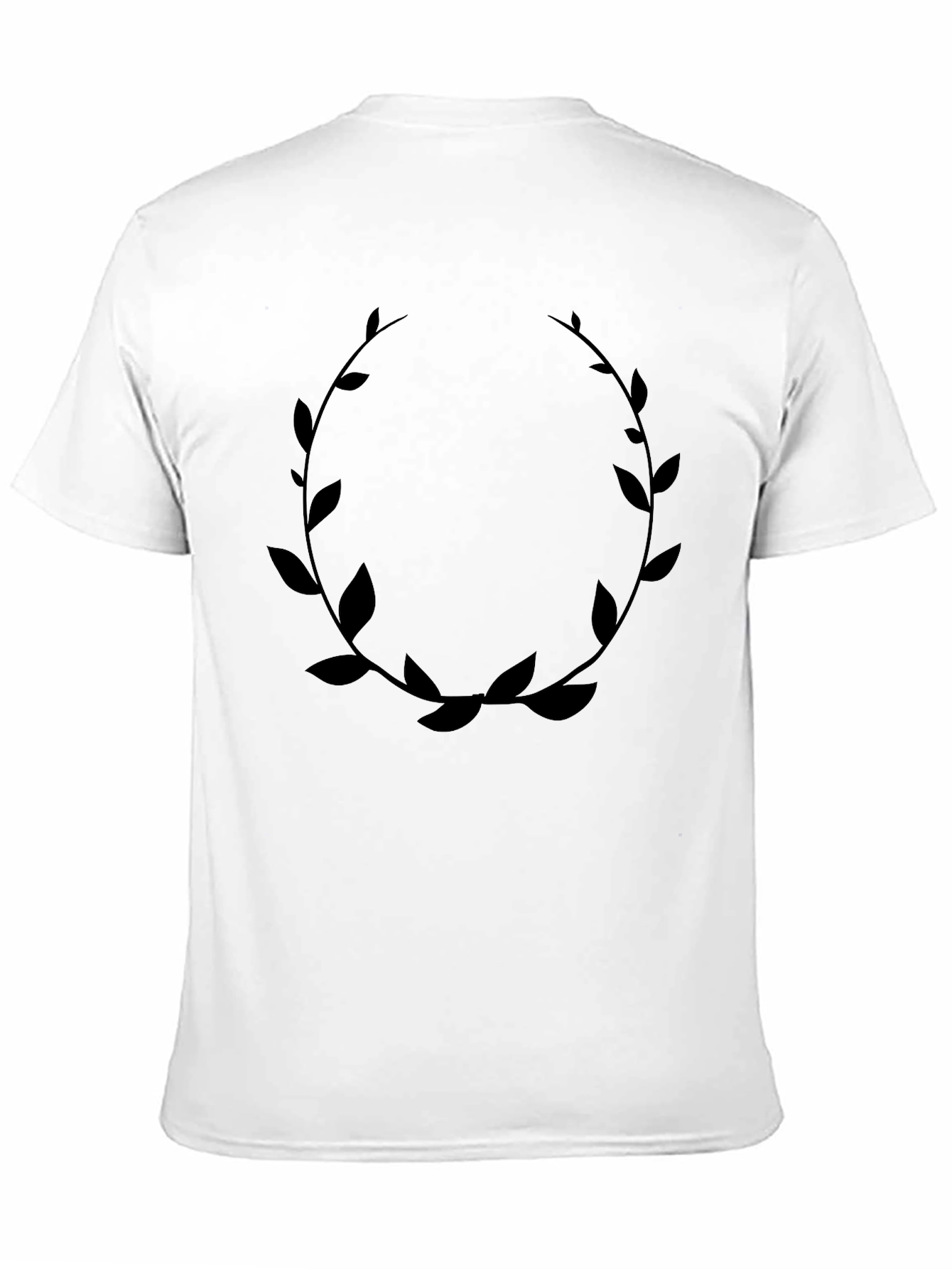 Leaf Wreath Graphic Black T-Shirt - Modern Casual Style