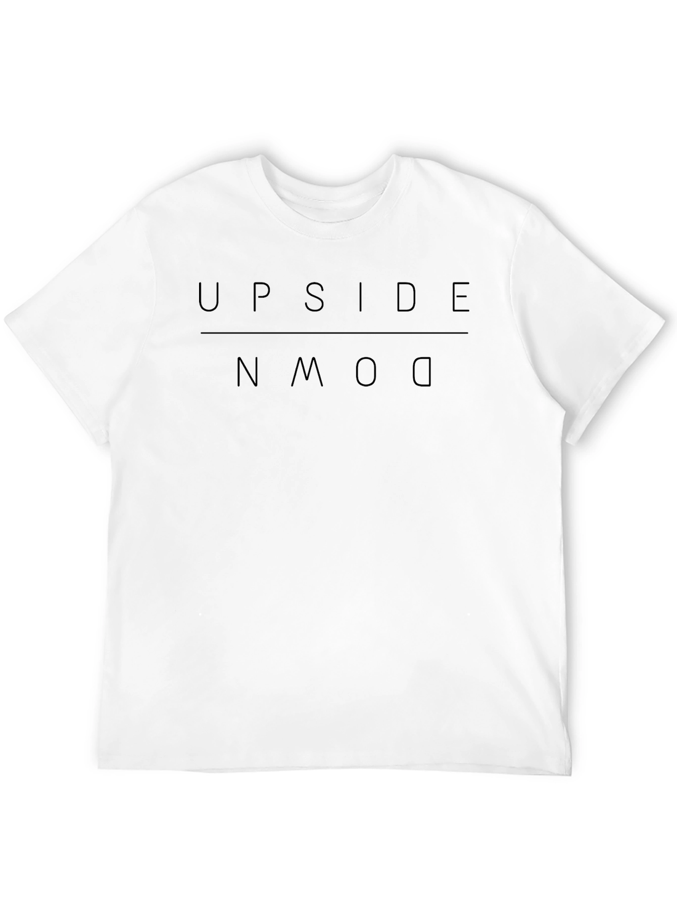 Upside Down Graphic Tee - Black Cotton T-Shirt
