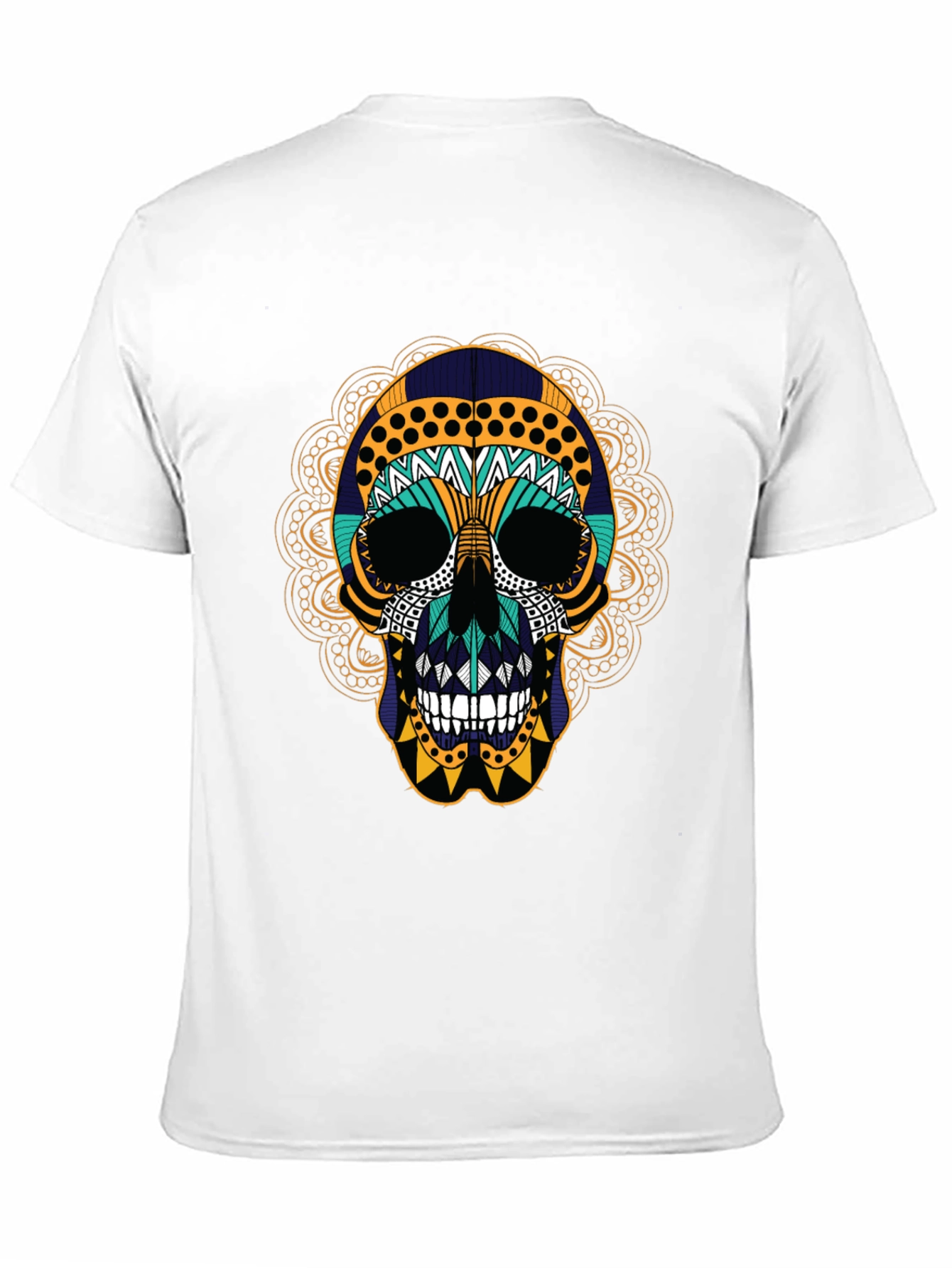 Day of the Dead Skull Graphic Tee - Black