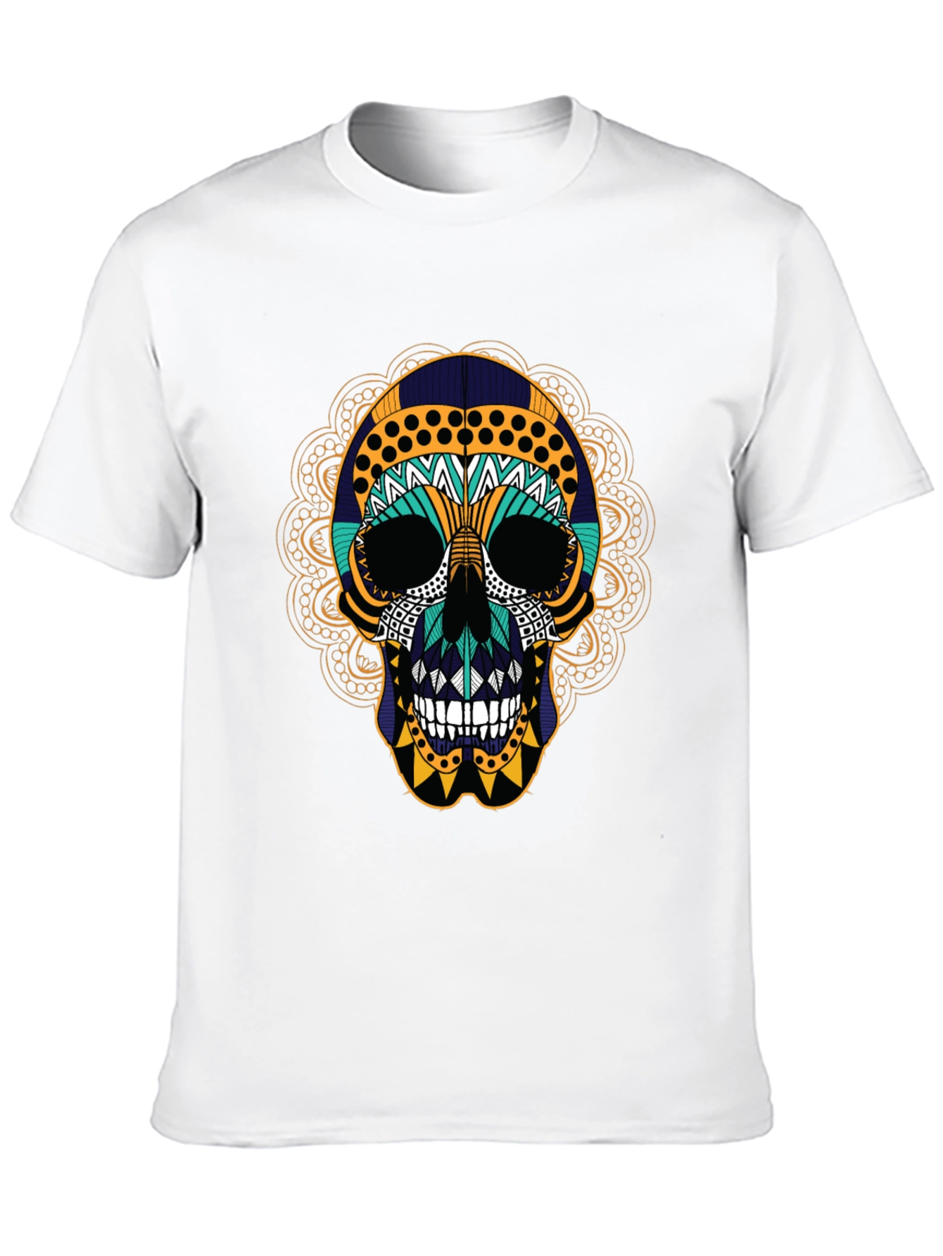 Day of the Dead Skull Graphic Tee - Black
