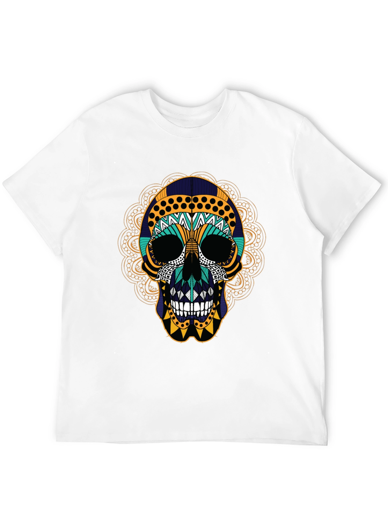 Day of the Dead Skull Graphic Tee - Black