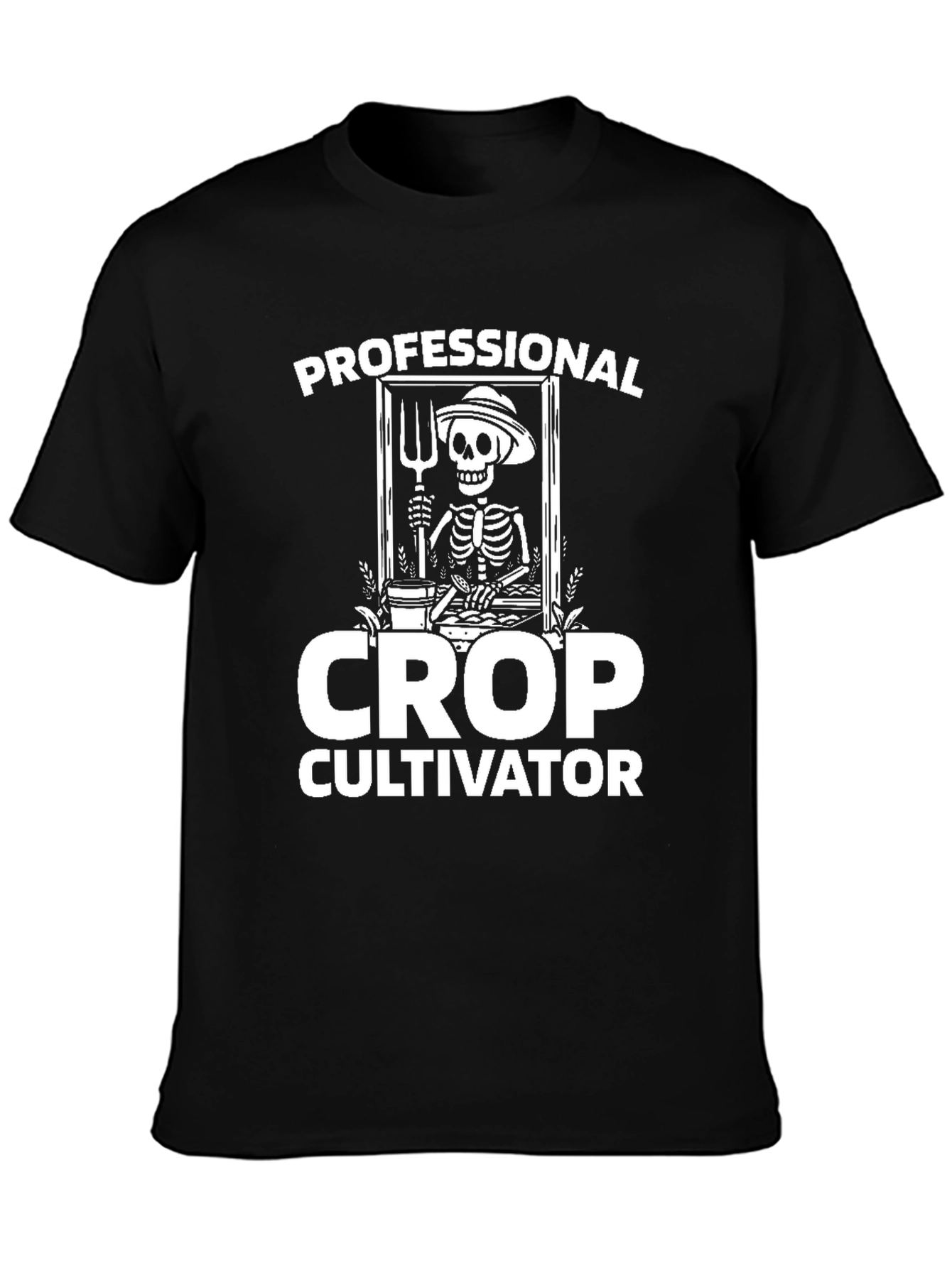 Professional Crop Cultivator T-Shirt - Skeleton Farmer Tee