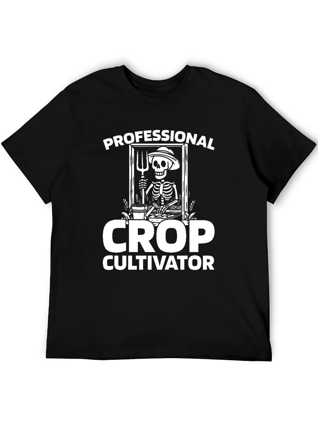 Professional Crop Cultivator T-Shirt - Skeleton Farmer Tee