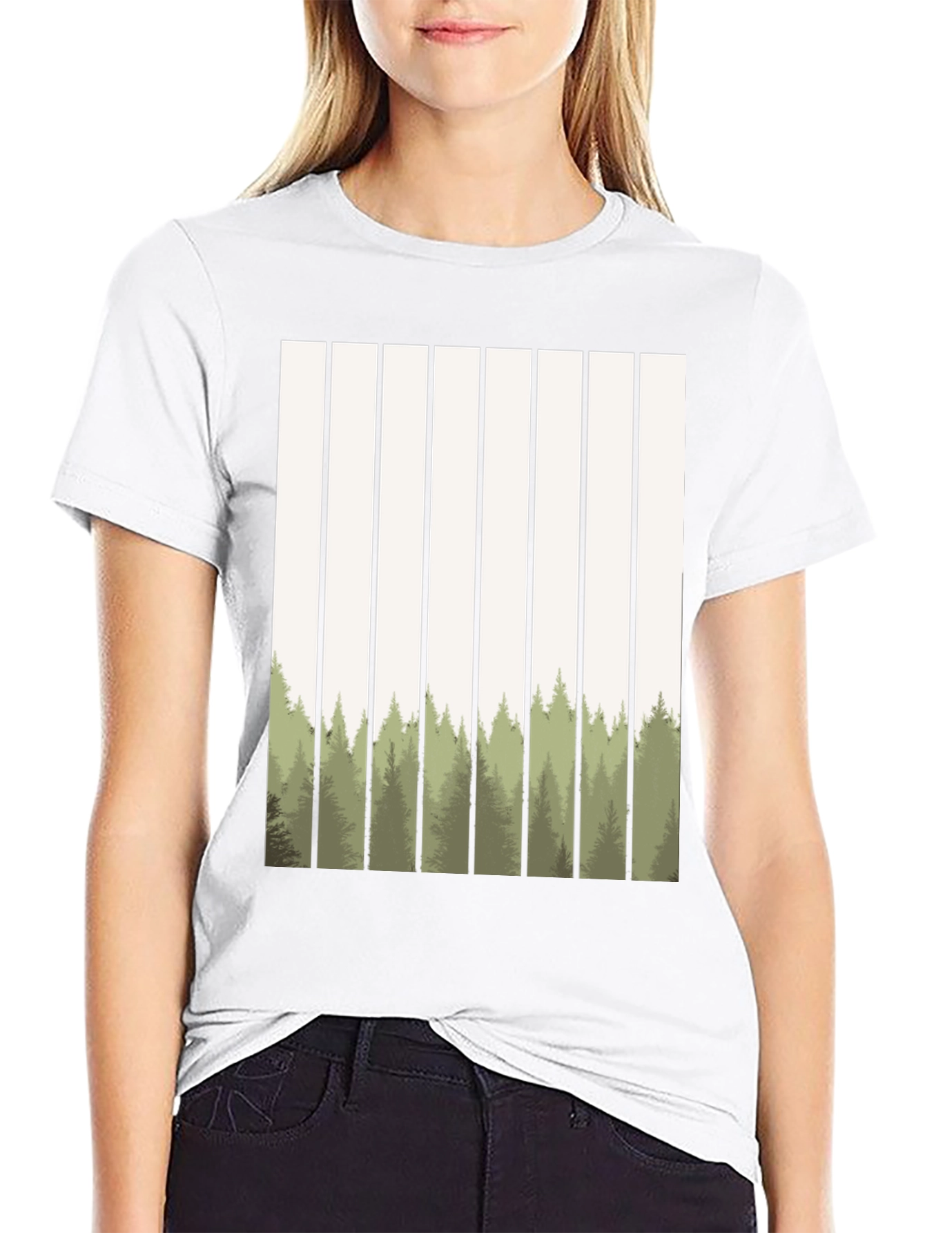 Abstract Forest Graphic Tee - Nature Inspired Style