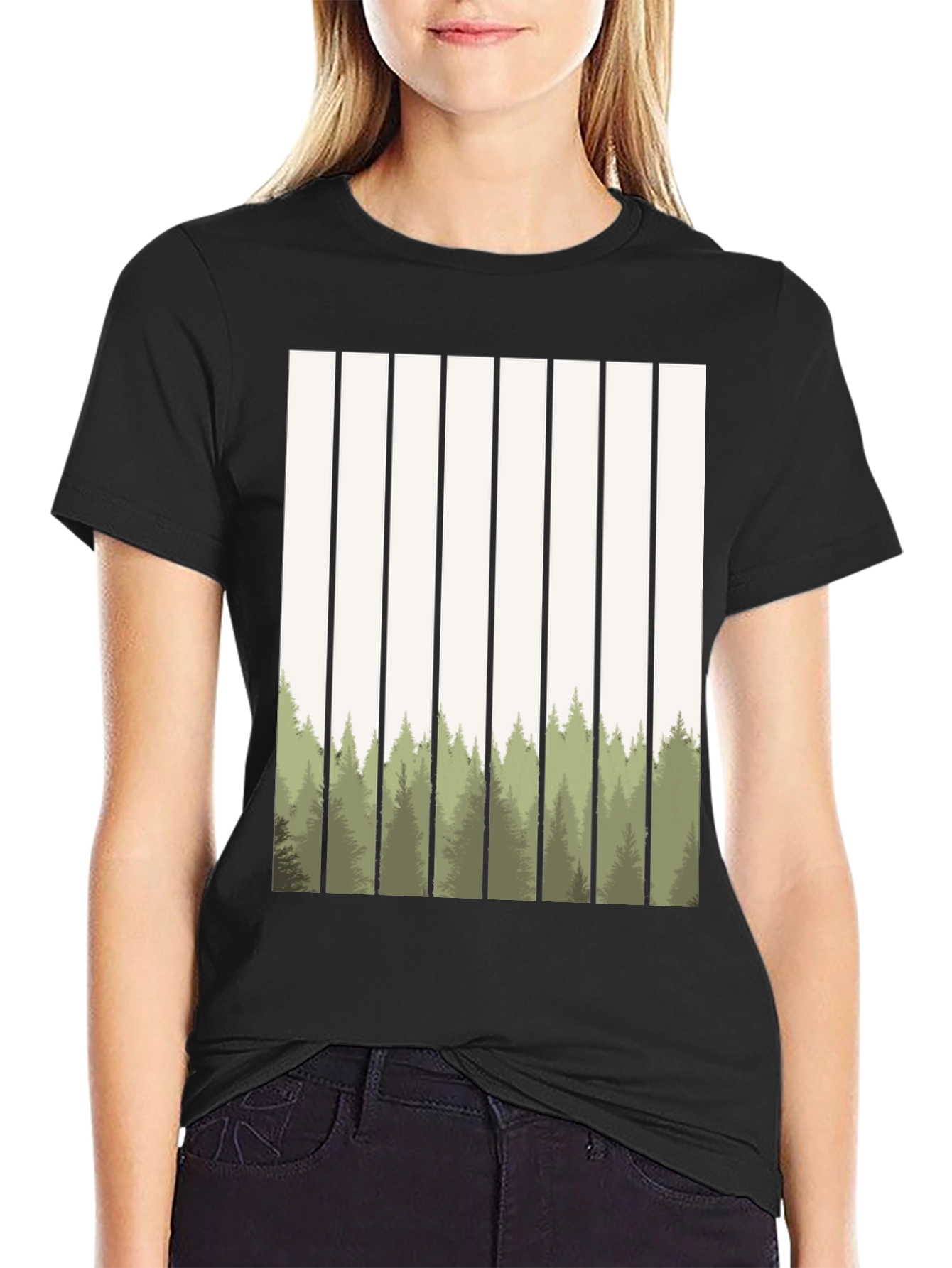 Abstract Forest Graphic Tee - Nature Inspired Style