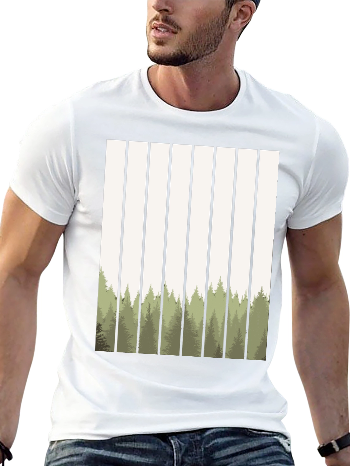 Abstract Forest Graphic Tee - Nature Inspired Style