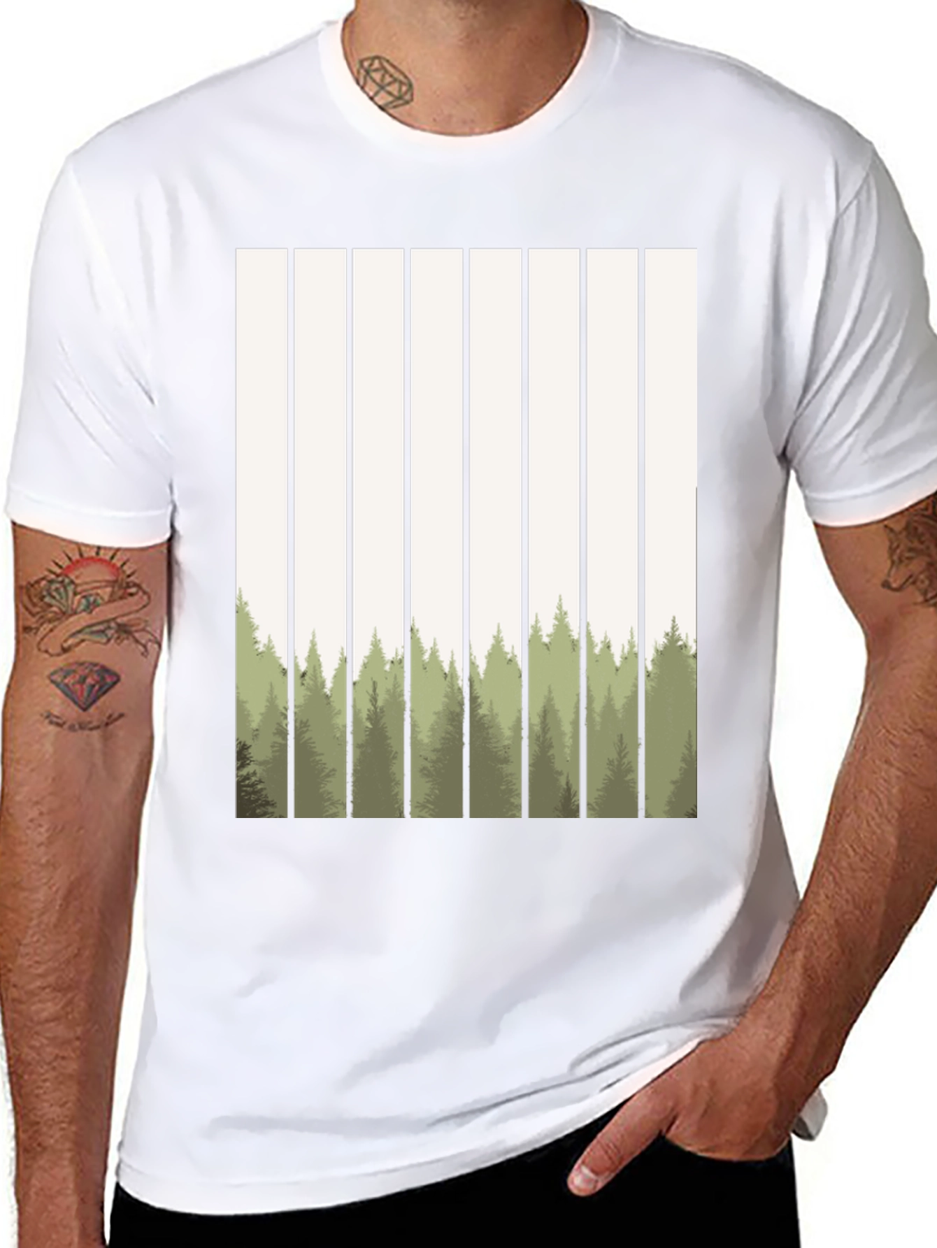 Abstract Forest Graphic Tee - Nature Inspired Style