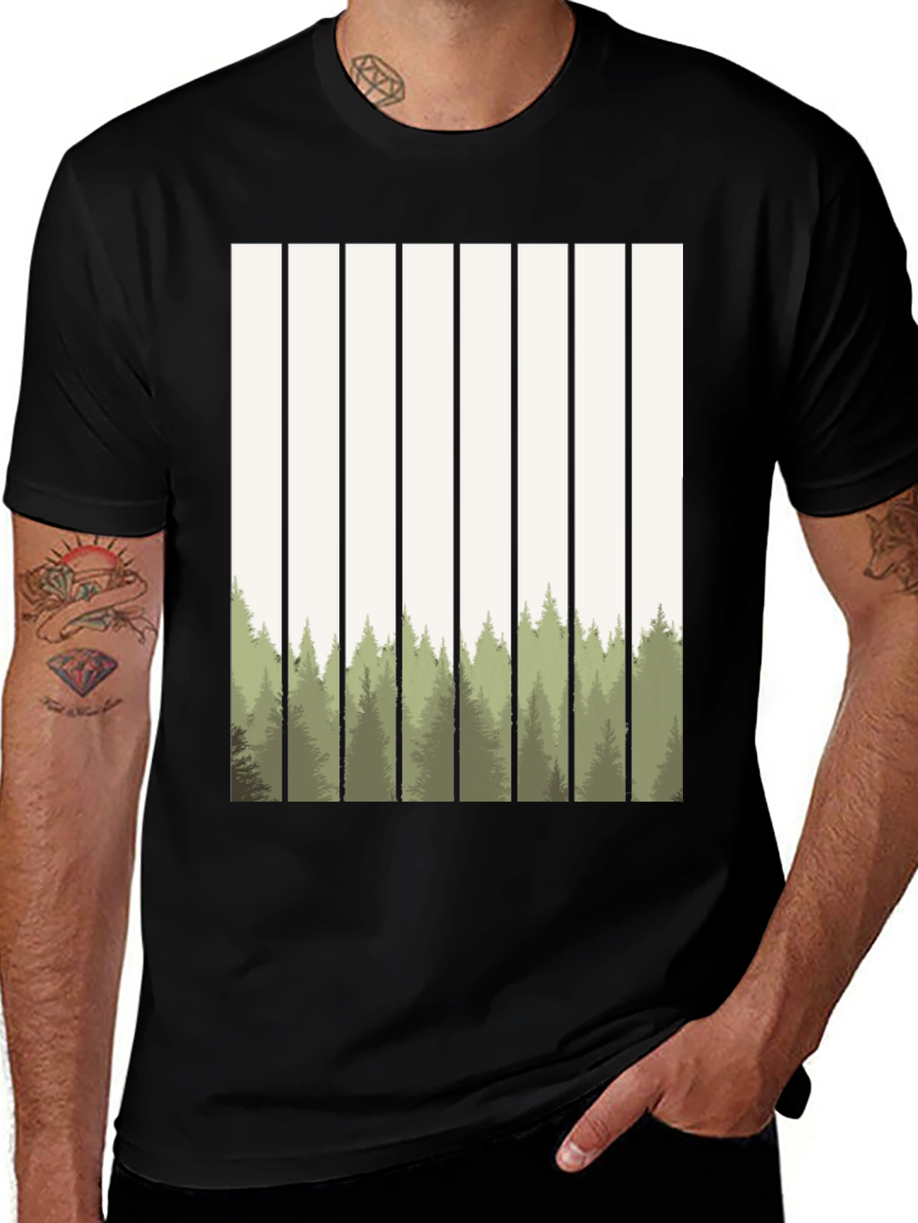 Abstract Forest Graphic Tee - Nature Inspired Style