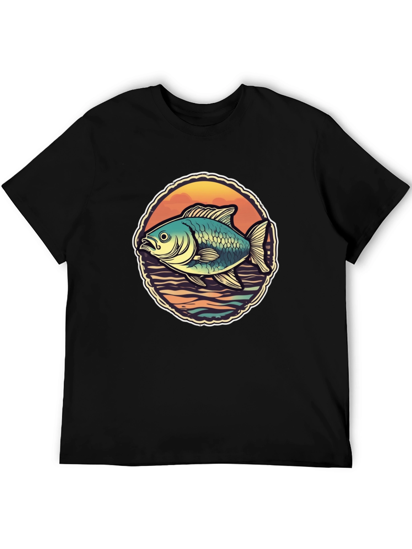 Mens Fish Graphic T-Shirt - Retro Design