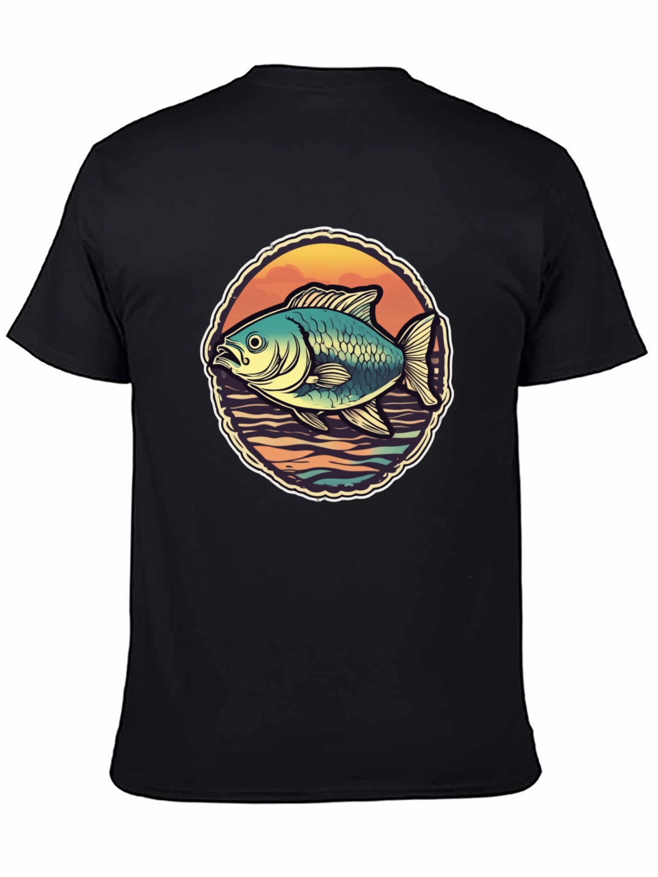 Mens Fish Graphic T-Shirt - Retro Design