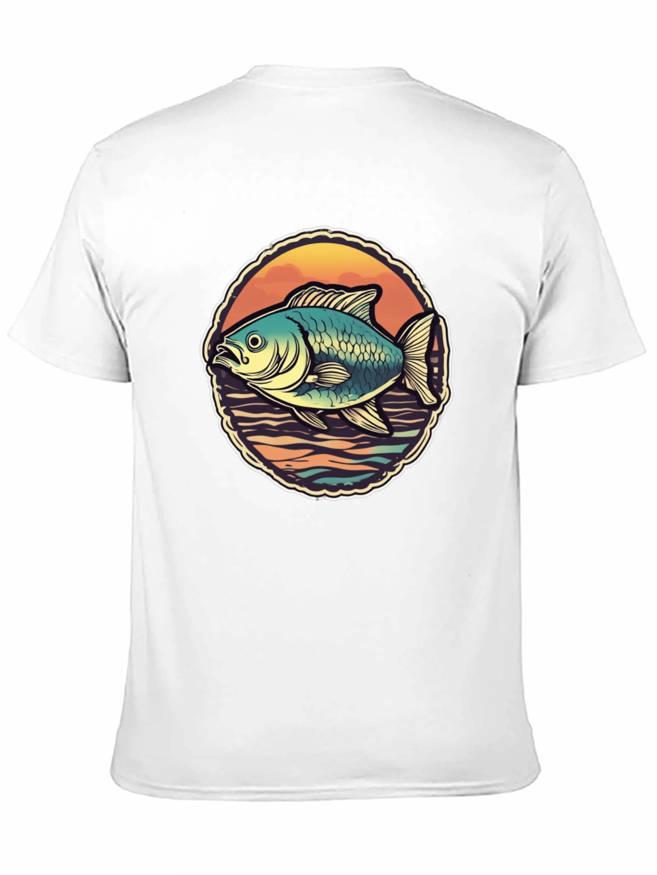 Mens Fish Graphic T-Shirt - Retro Design