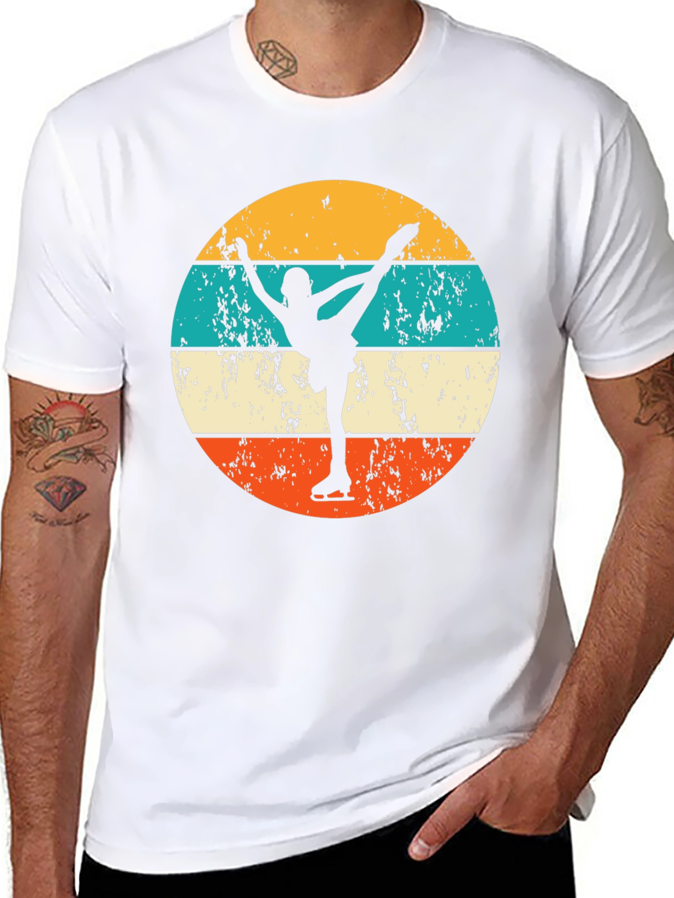 Retro Ice Skating T-Shirt - Figure Skater Silhouette Tee