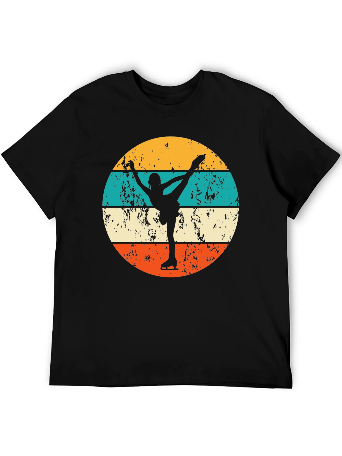 Retro Ice Skating T-Shirt - Figure Skater Silhouette Tee