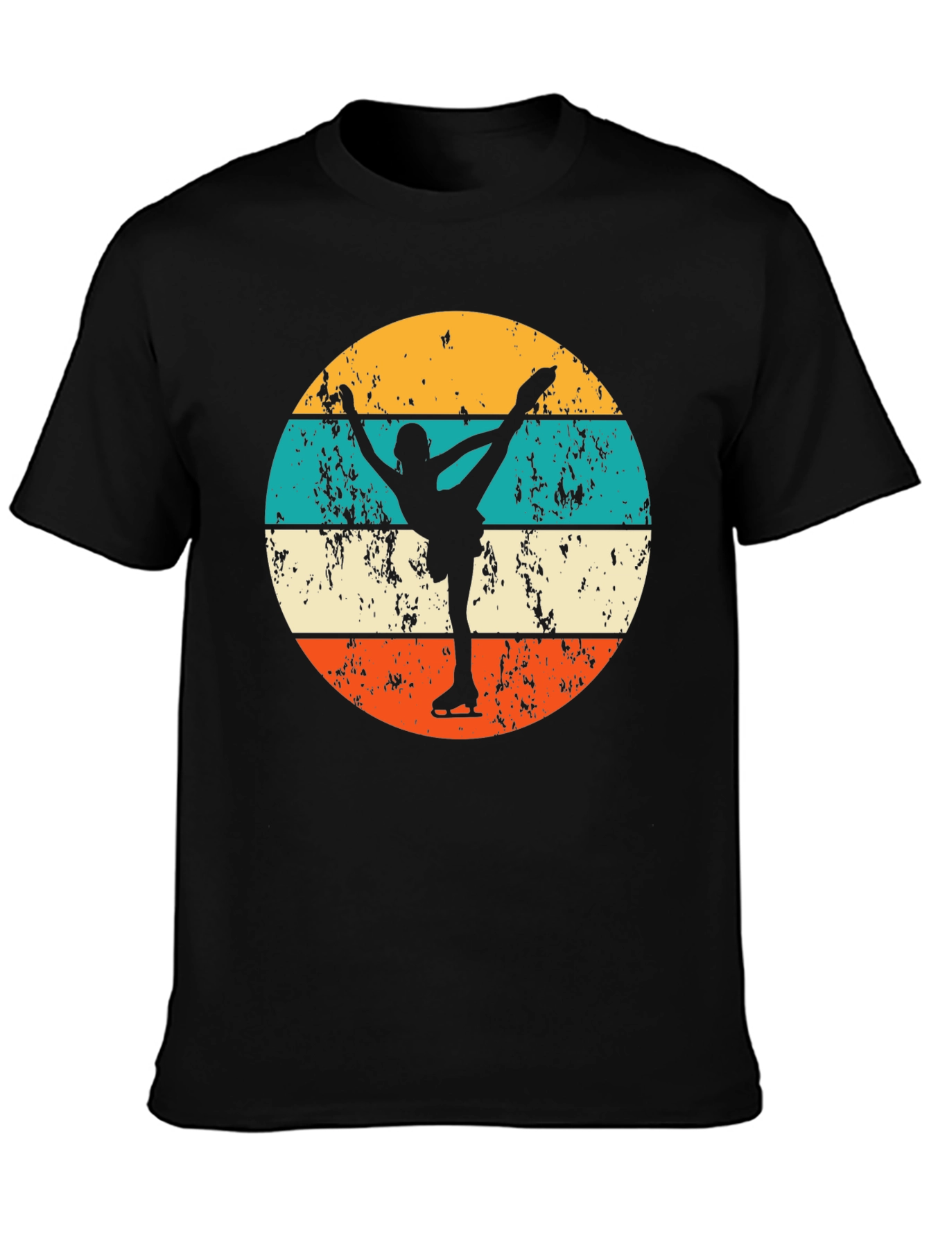 Retro Ice Skating T-Shirt - Figure Skater Silhouette Tee