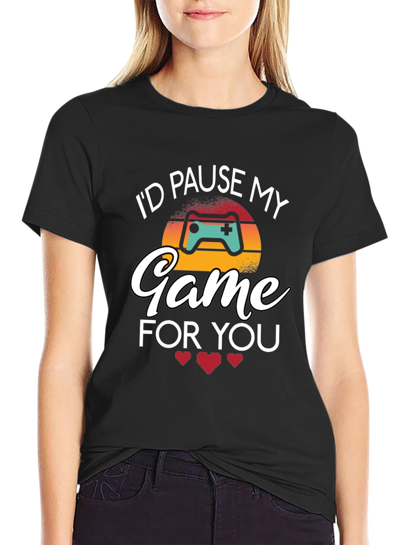 Id Pause My Game For You Black T-Shirt