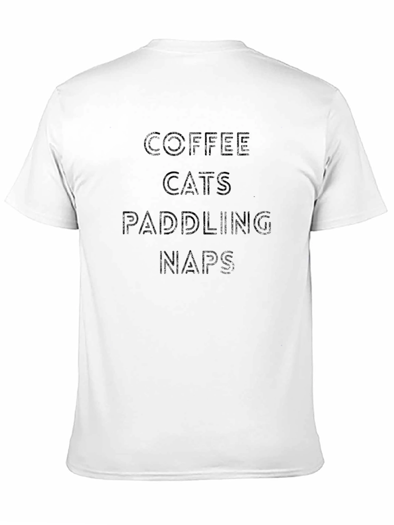 Coffee Cats Paddling Naps Black T-Shirt