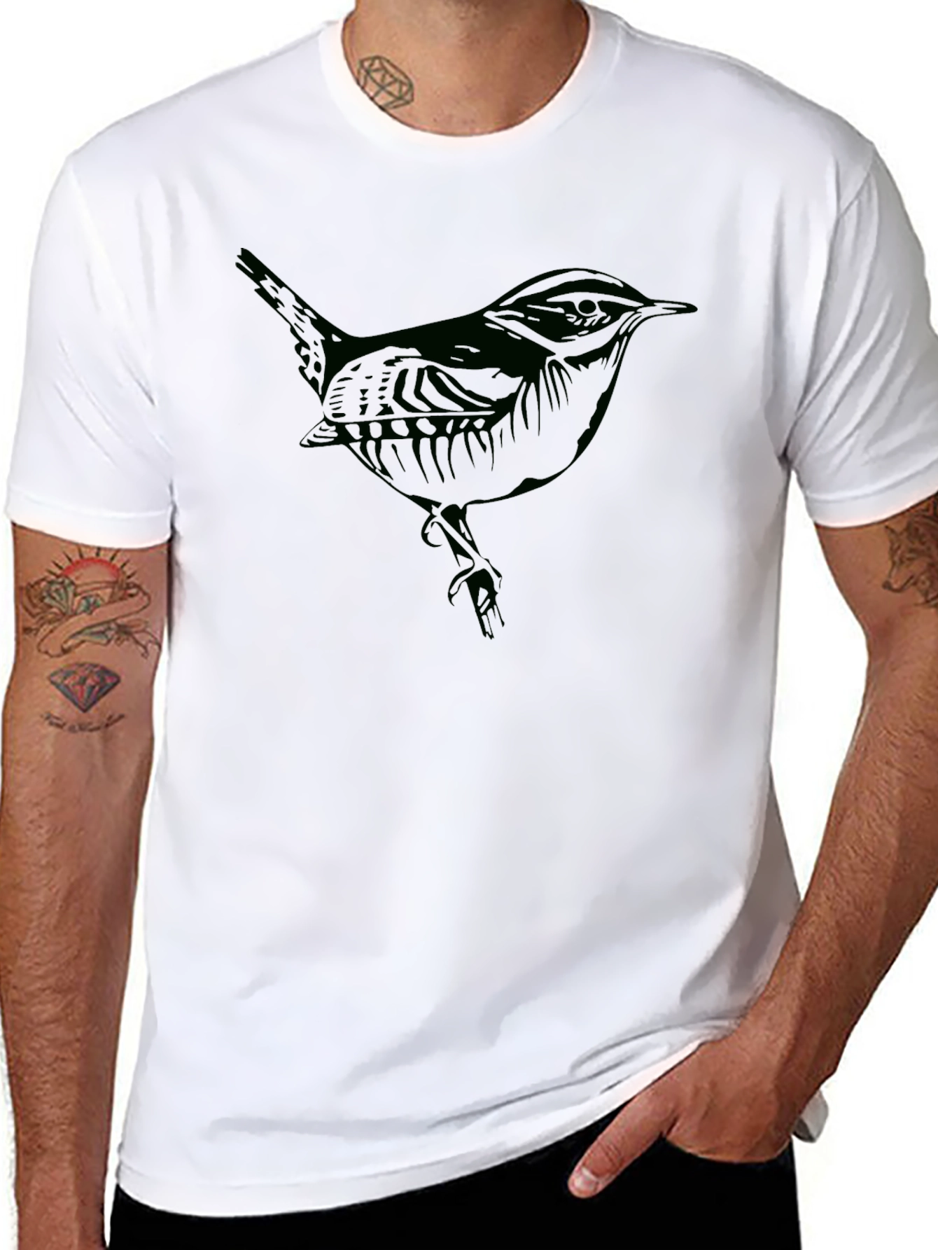 Bird Graphic Tee - Mens Black T-Shirt