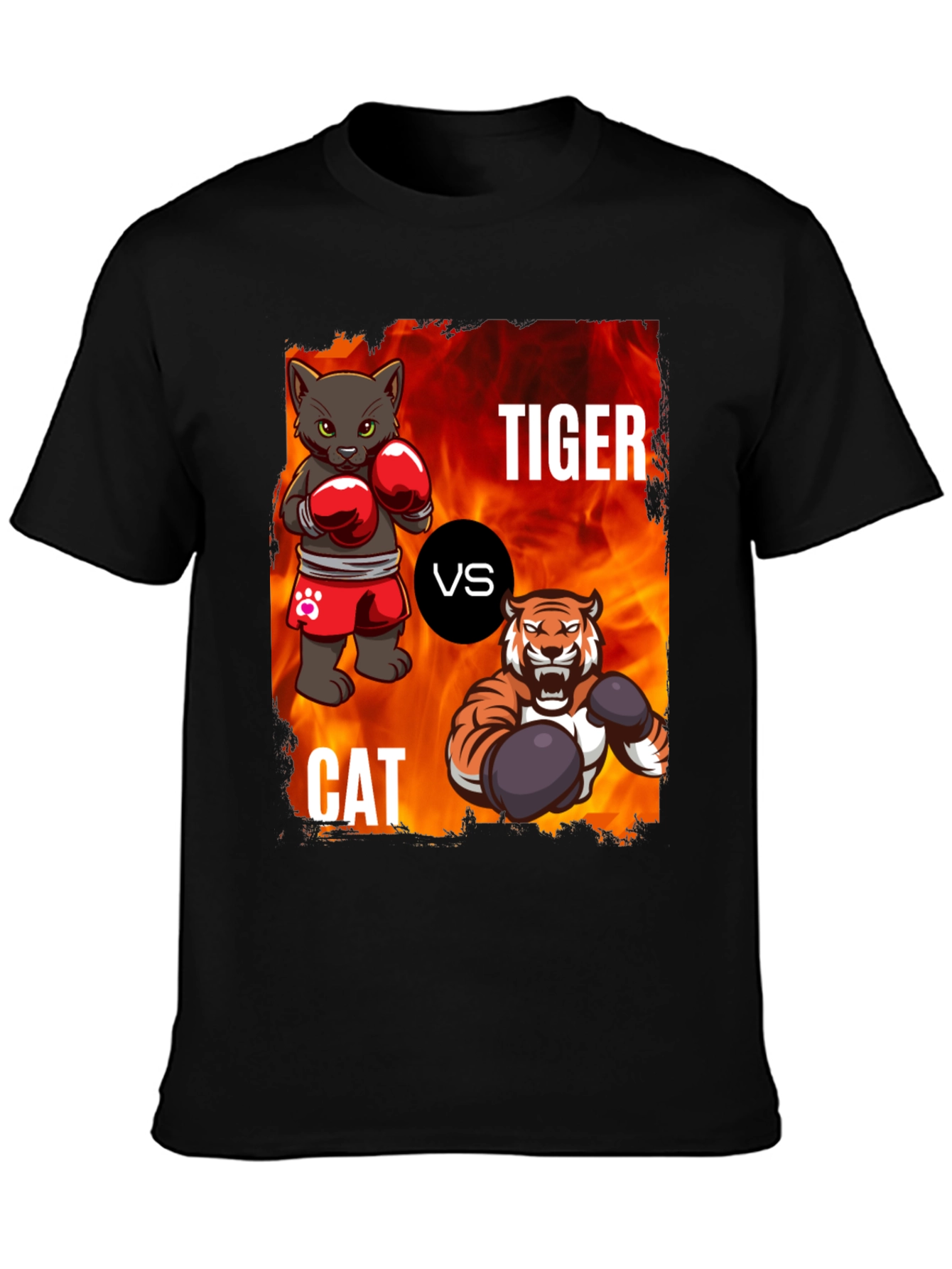 Tiger vs Cat Boxing T-Shirt
