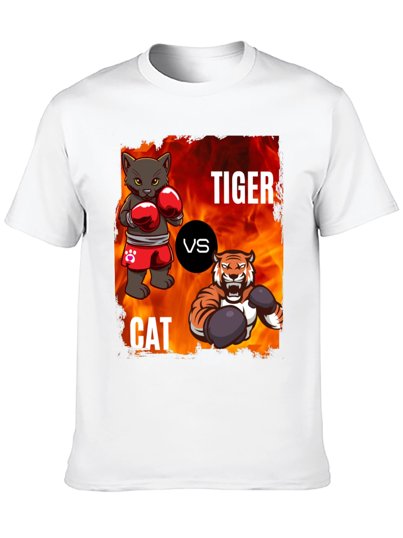 Tiger vs Cat Boxing T-Shirt