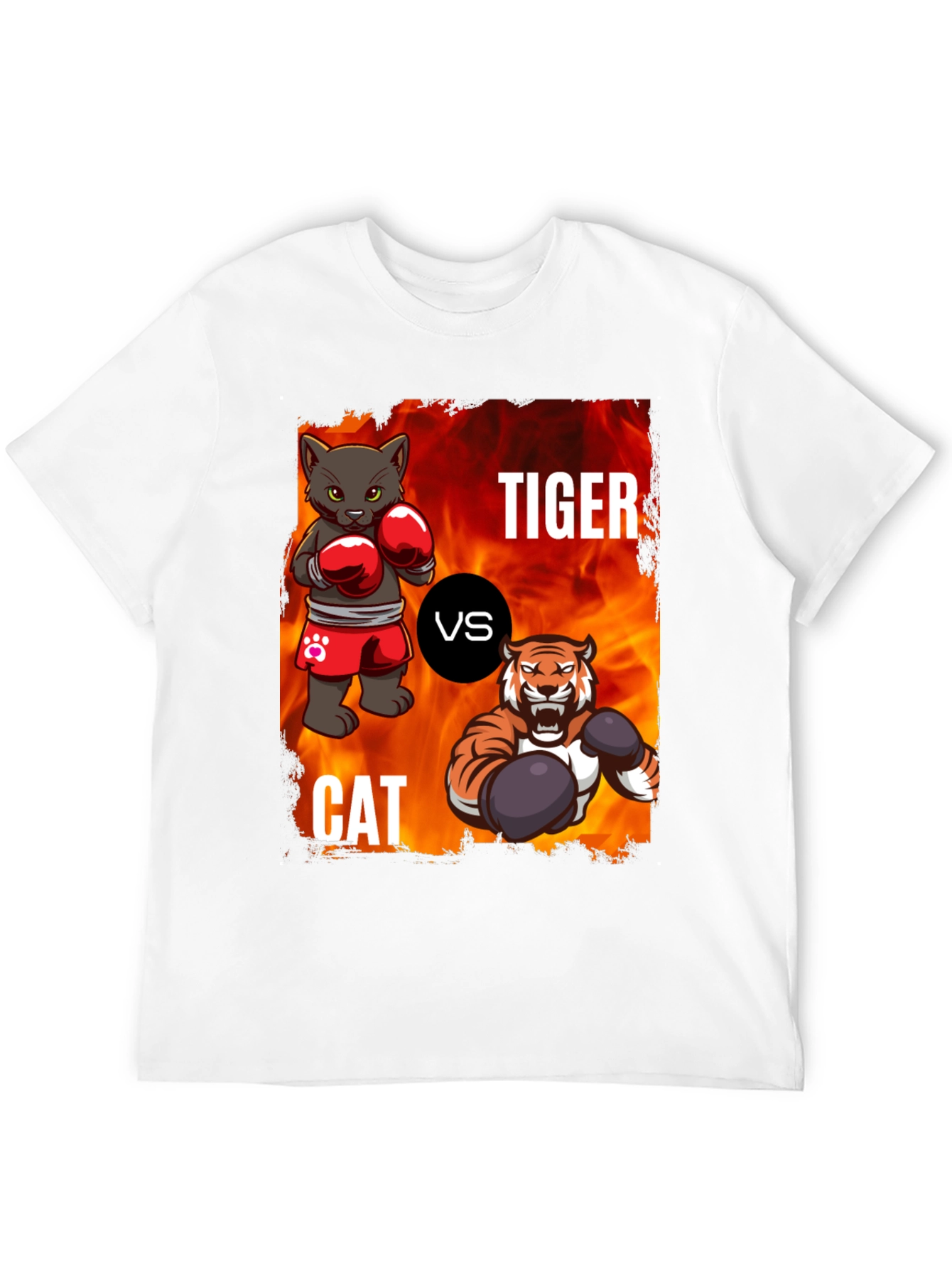 Tiger vs Cat Boxing T-Shirt