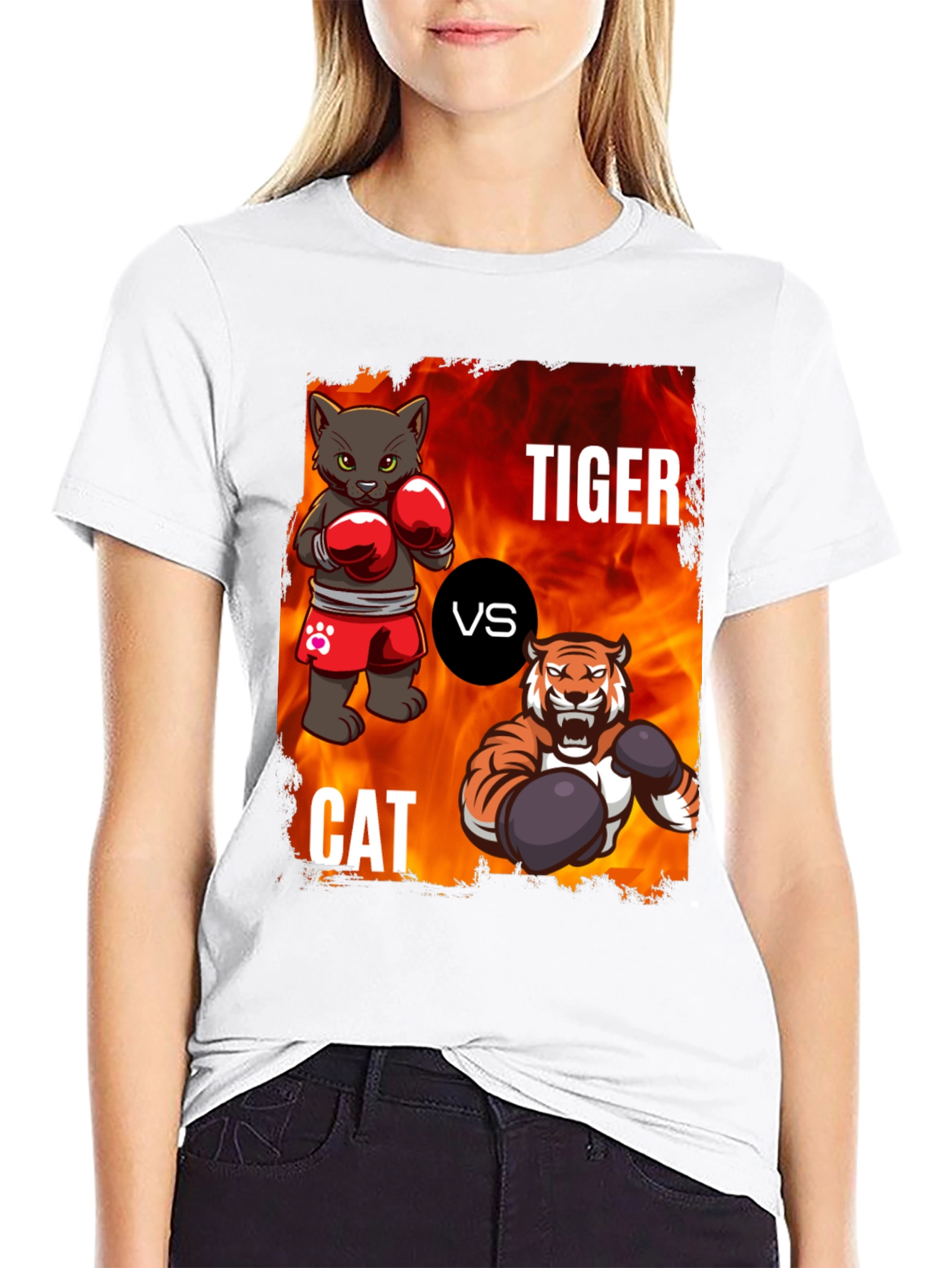 Tiger vs Cat Boxing T-Shirt