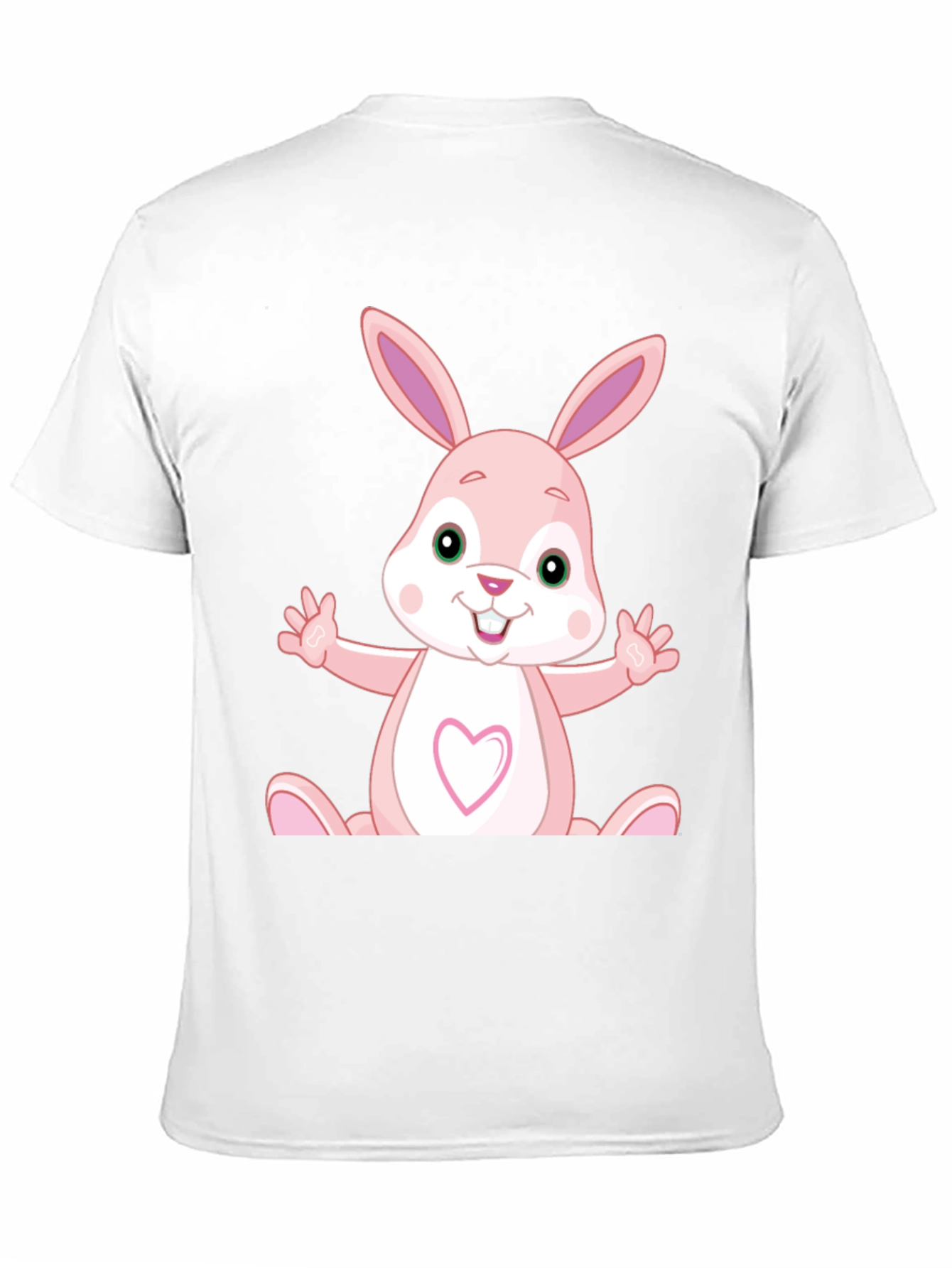 Cute Cartoon Rabbit Graphic Black T-Shirt