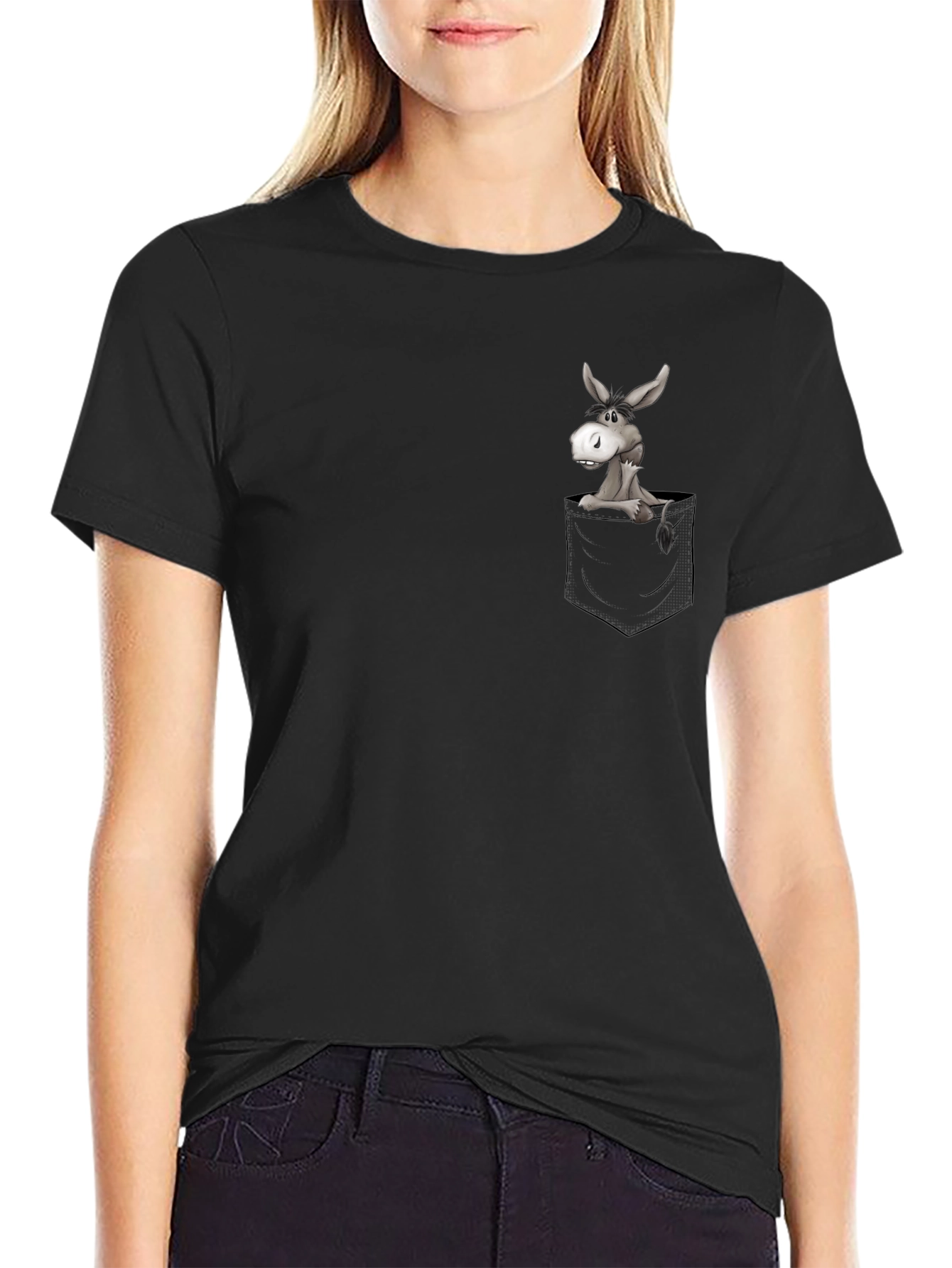 Donkey in Pocket Graphic T-Shirt - Casual & Fun