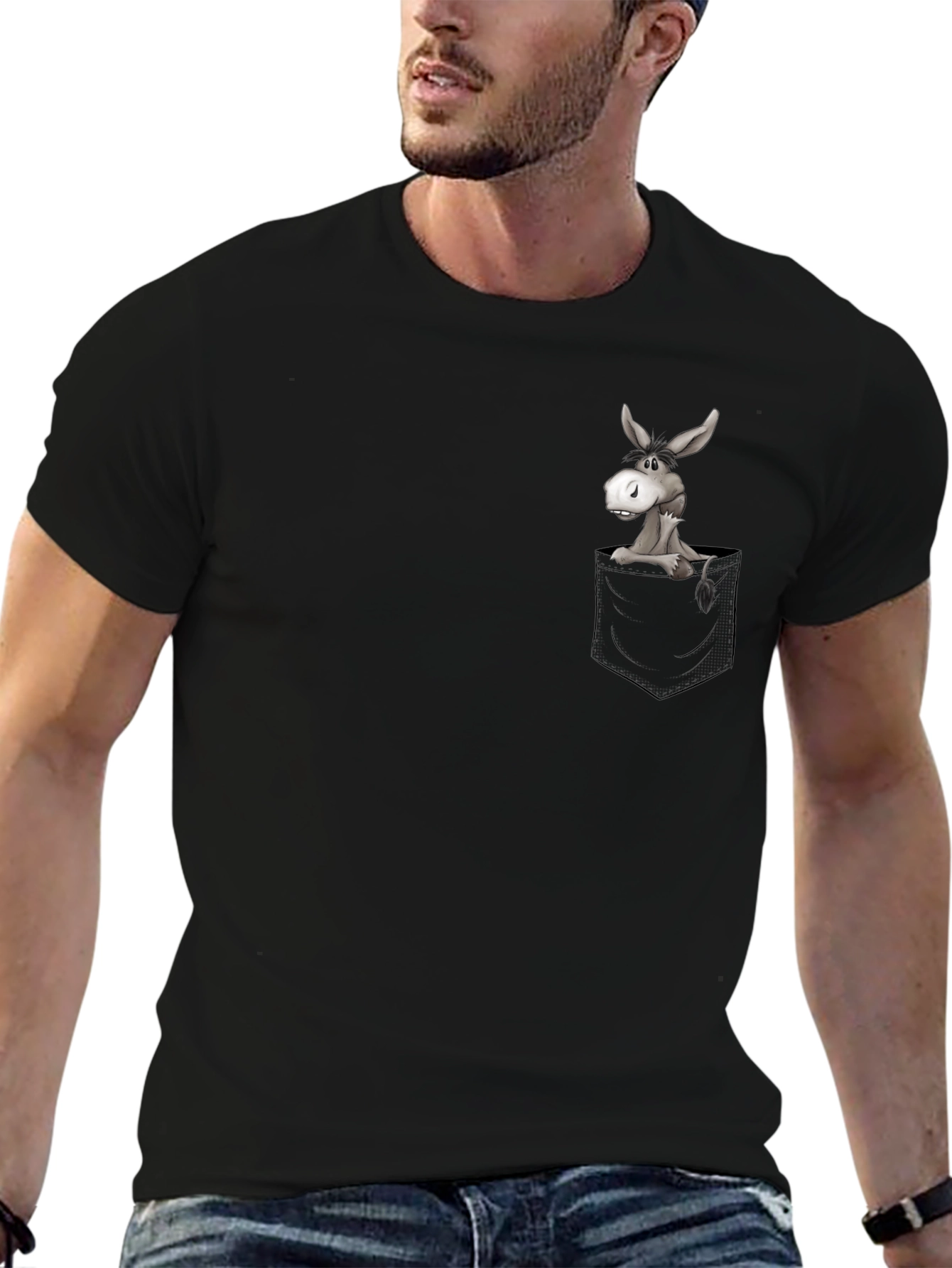 Donkey in Pocket Graphic T-Shirt - Casual & Fun