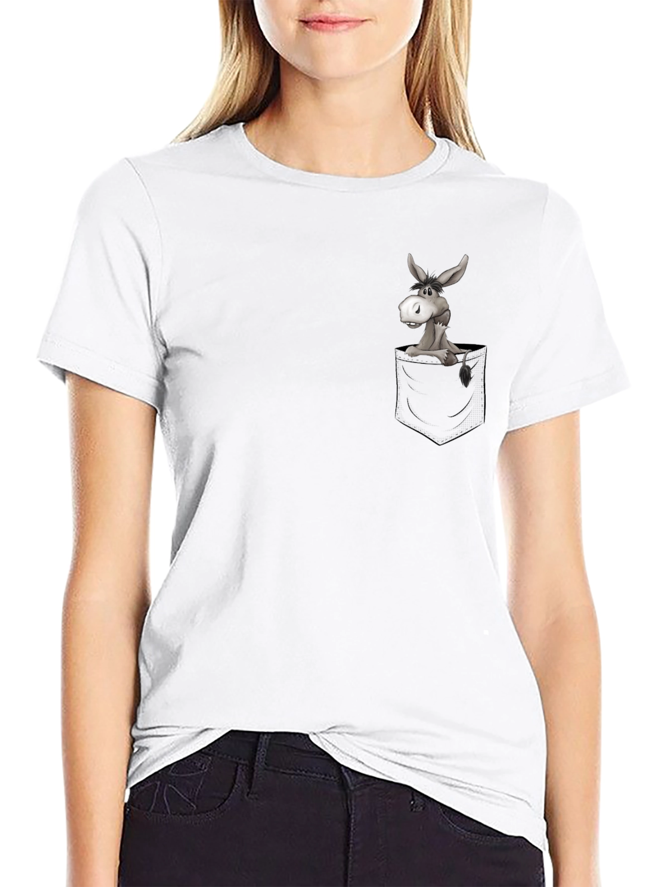 Donkey in Pocket Graphic T-Shirt - Casual & Fun