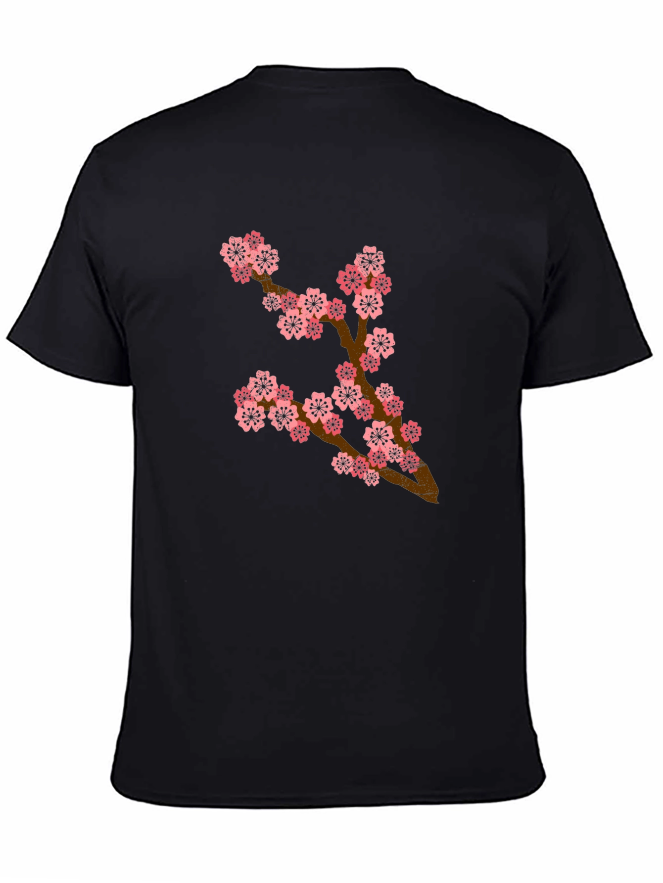 Cherry Blossom Branch Black T-Shirt