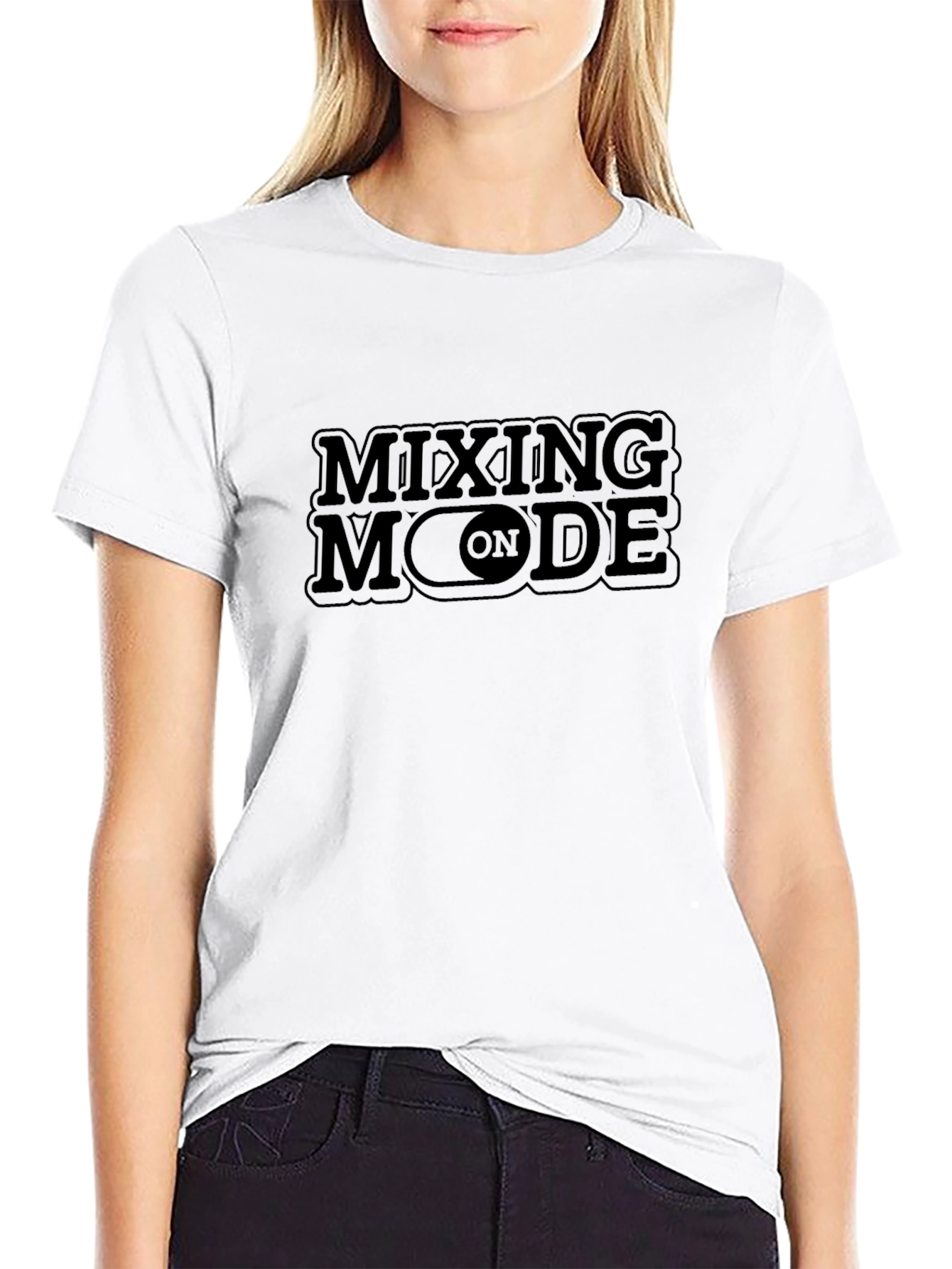 Mixing Mode On Black Graphic Tee