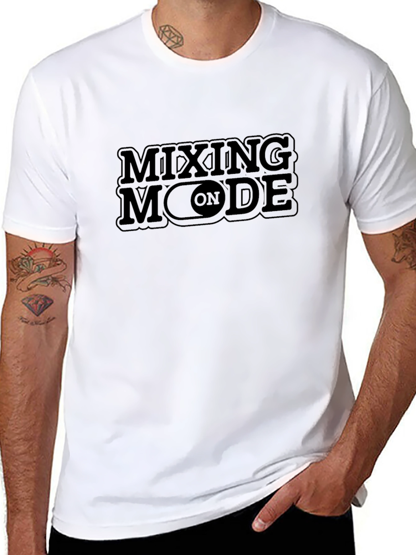 Mixing Mode On Black Graphic Tee