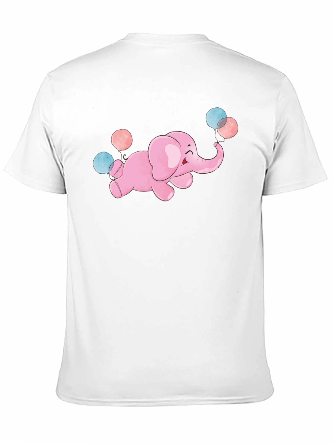 Cute Elephant Balloons Graphic Tee - Black