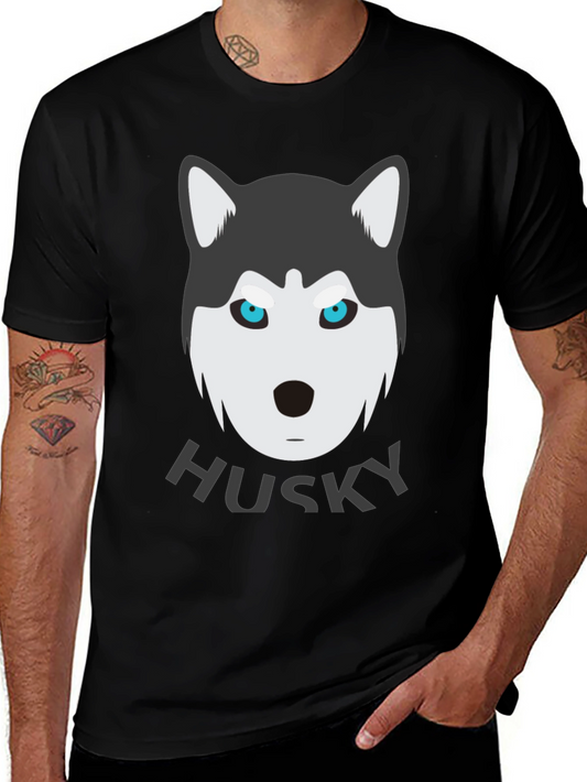 Husky Graphic Tee - Unisex Short Sleeve Black T-Shirt