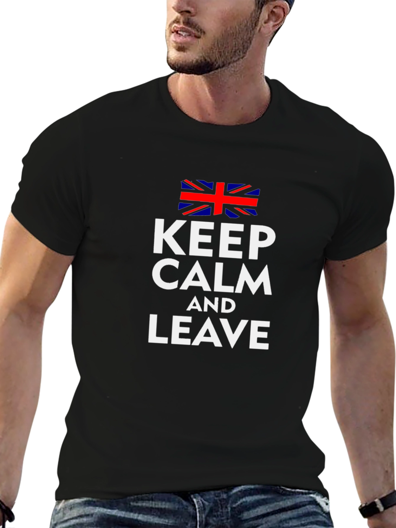 Keep Calm and Leave Union Jack Graphic Tee