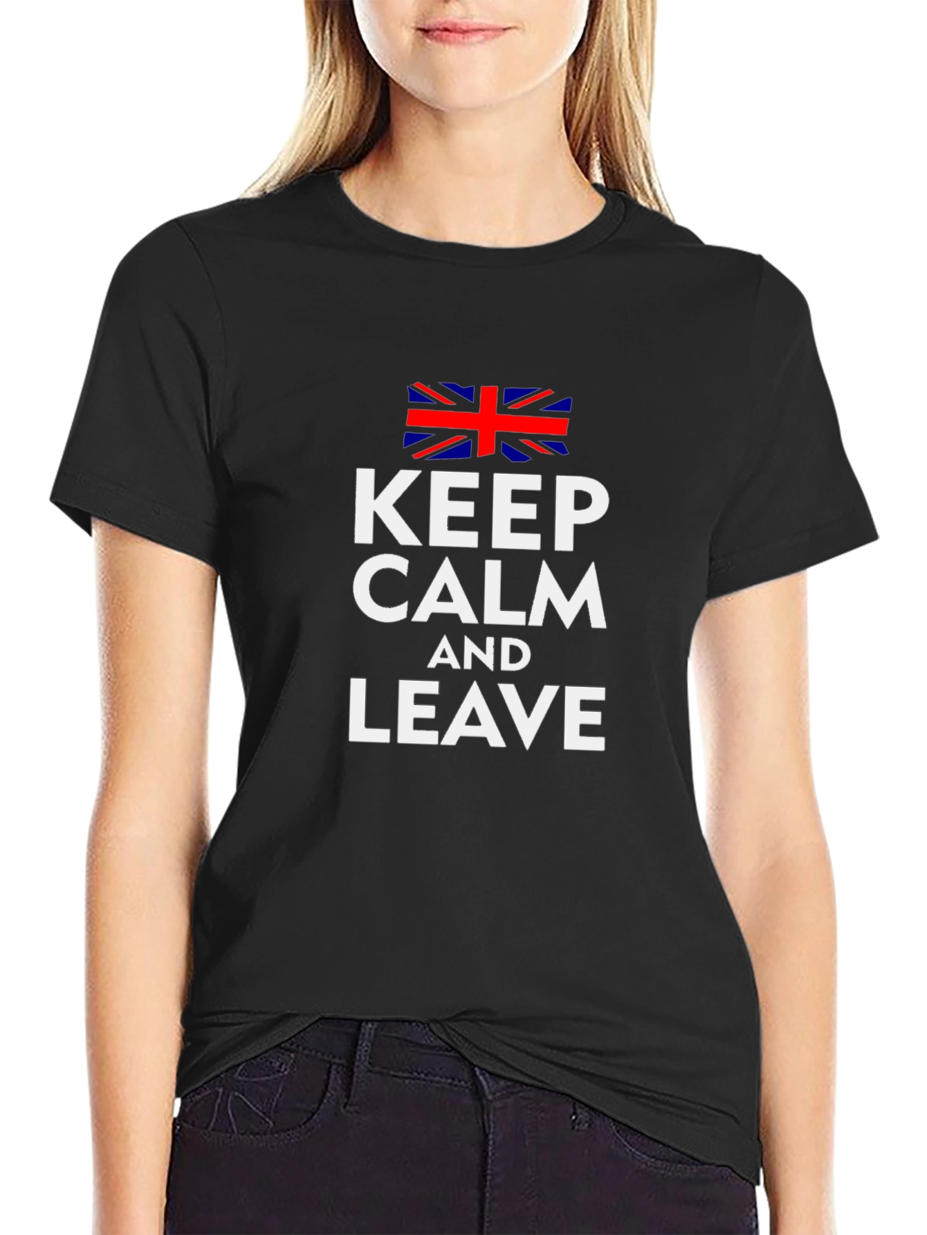 Keep Calm and Leave Union Jack Graphic Tee