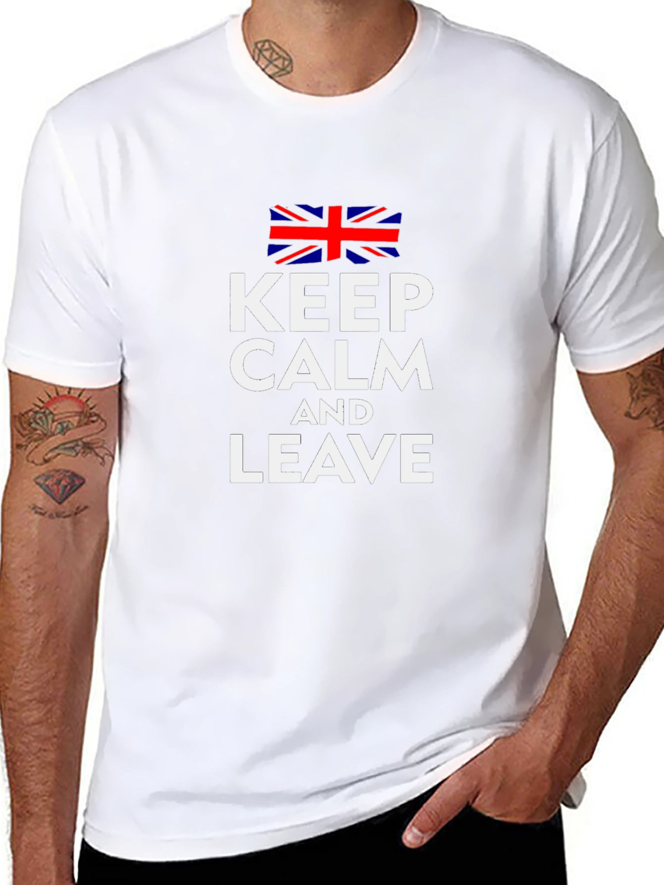 Keep Calm and Leave Union Jack Graphic Tee