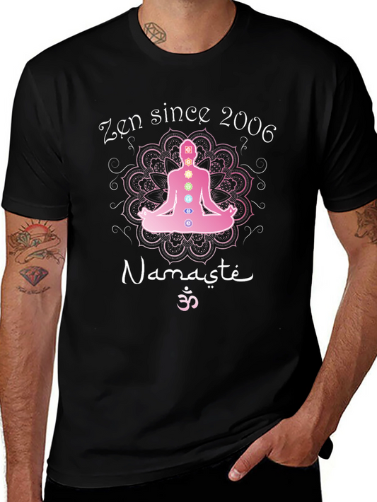 Zen Since 2006 Yoga Namaste Meditation Chakra Black T-Shirt