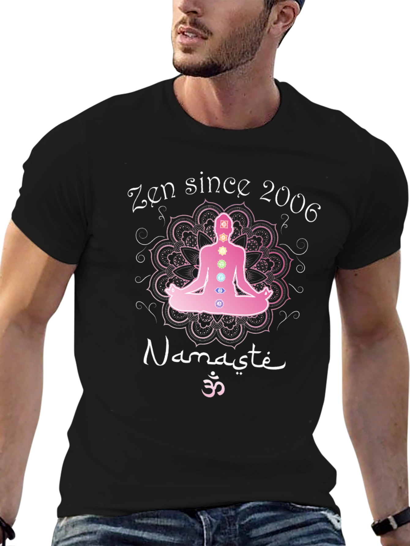 Zen Since 2006 Yoga Namaste Meditation Chakra Black T-Shirt