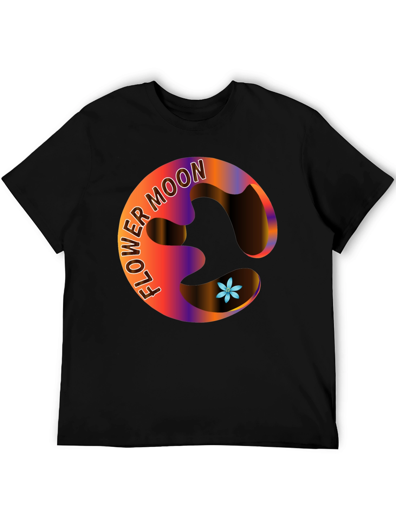 Flower Moon Graphic Black T-Shirt