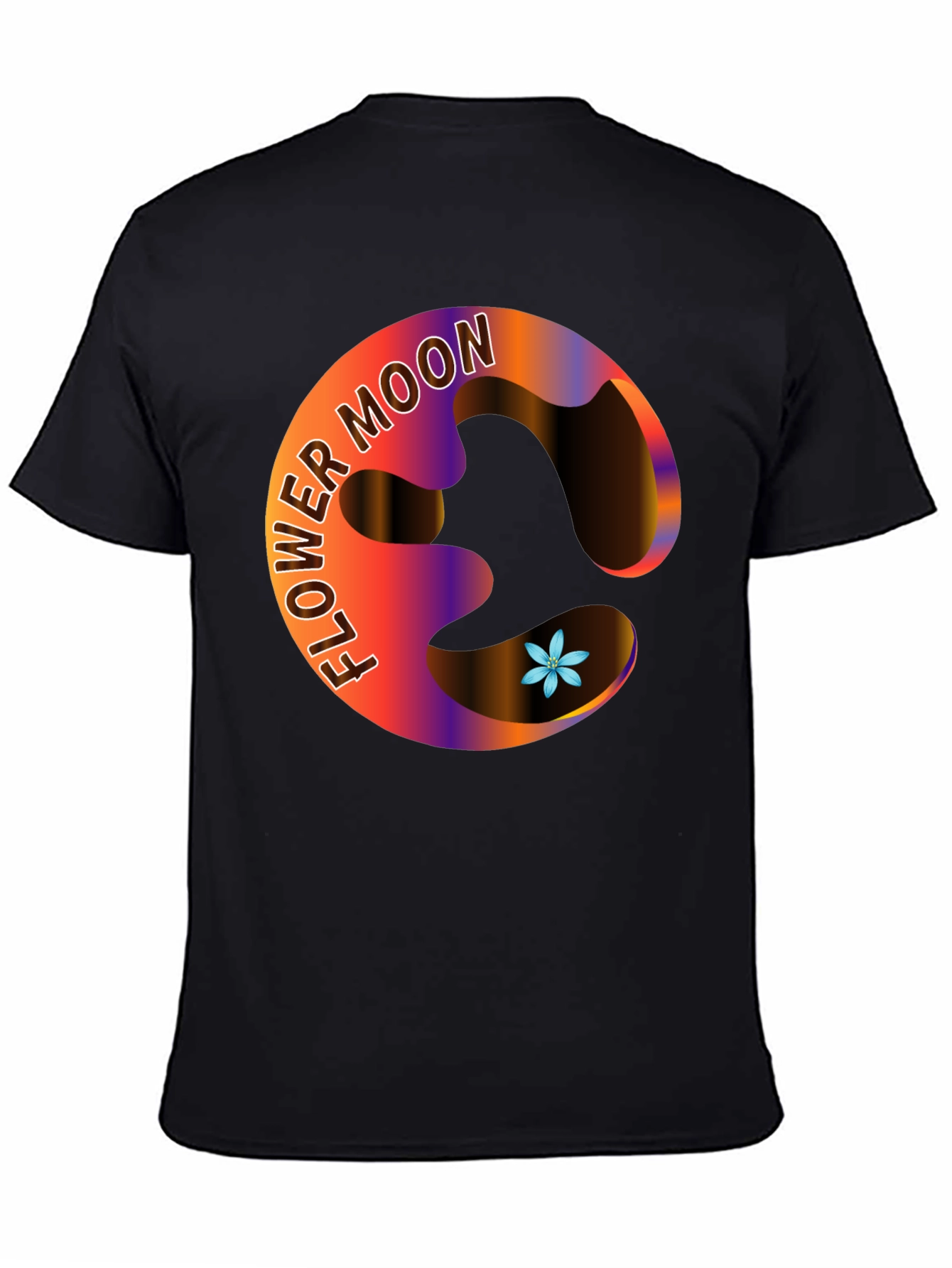 Flower Moon Graphic Black T-Shirt