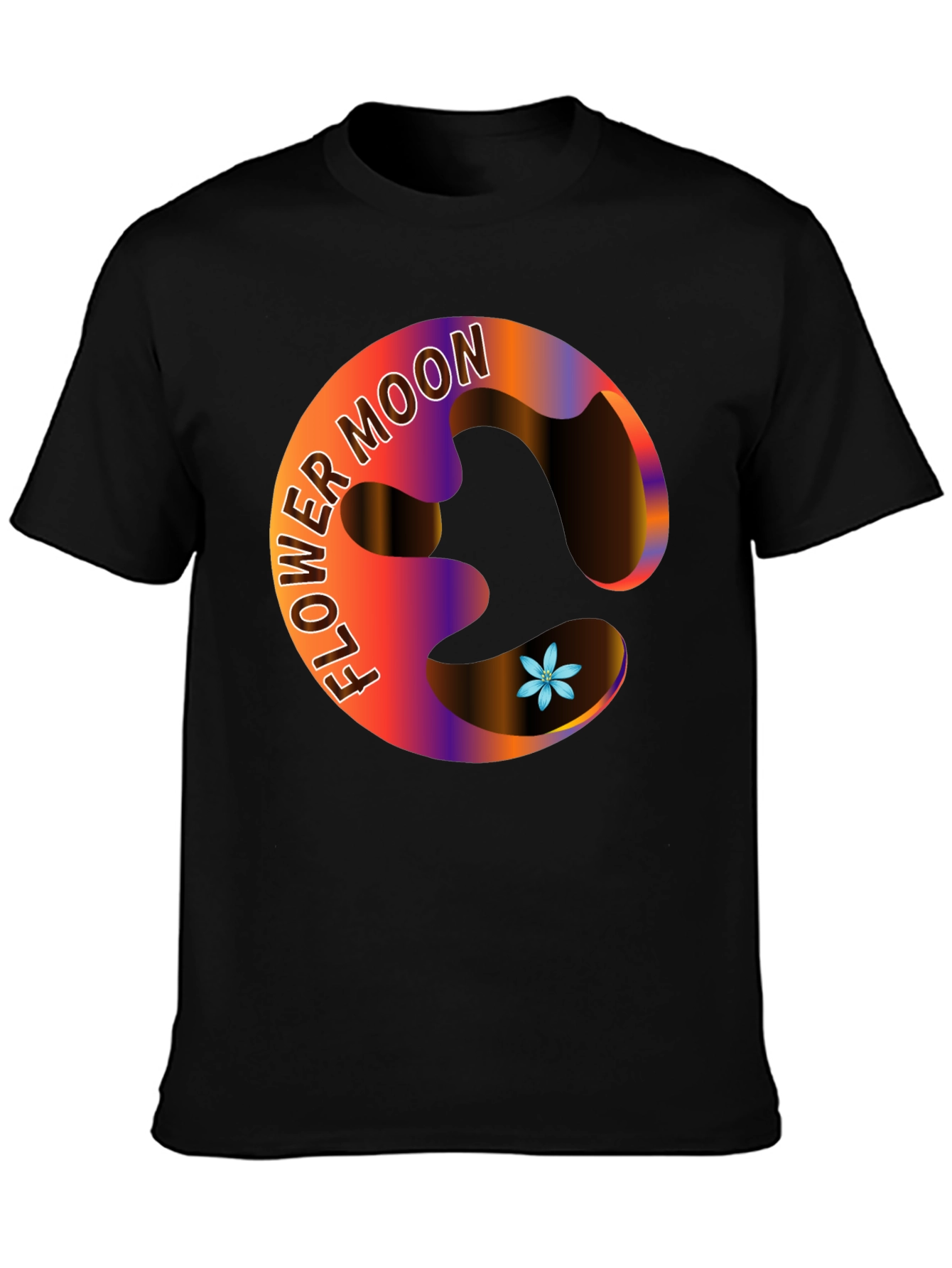 Flower Moon Graphic Black T-Shirt