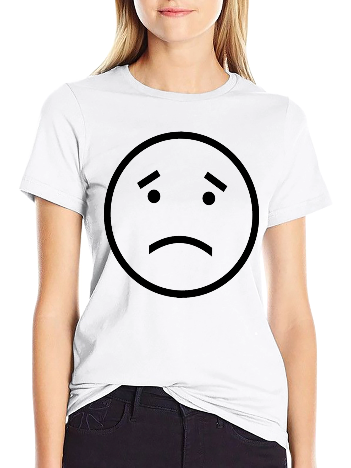 Sad Face Graphic T-Shirt - Unisex Casual Tee