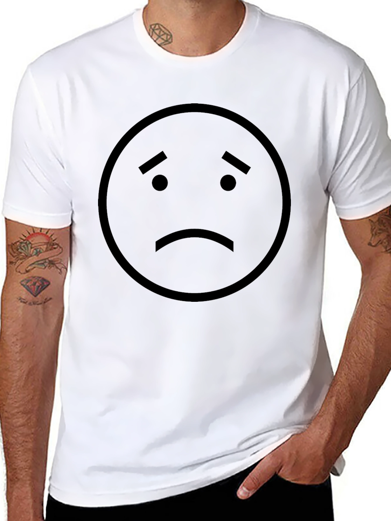 Sad Face Graphic T-Shirt - Unisex Casual Tee