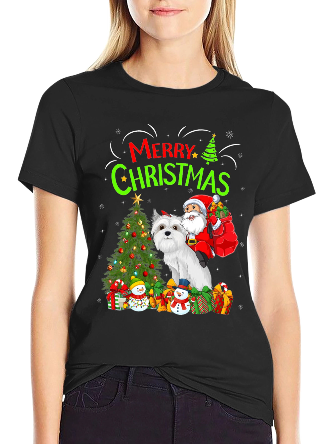 Merry Christmas Dog Santa T-Shirt
