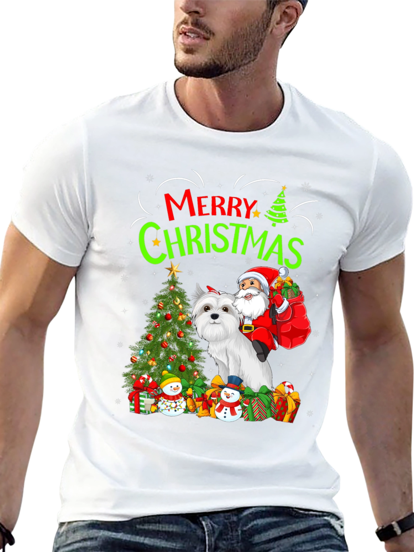 Merry Christmas Dog Santa T-Shirt