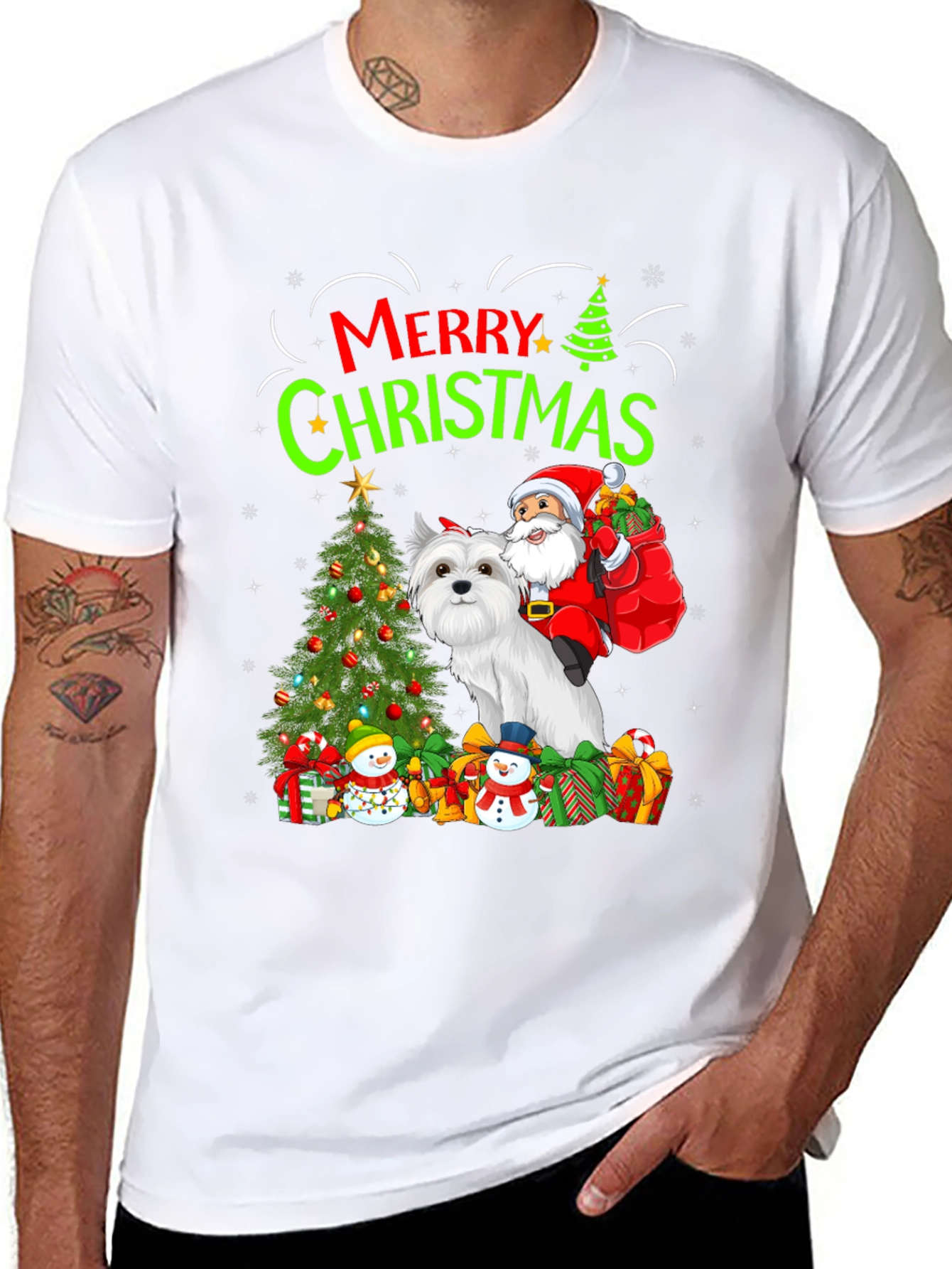 Merry Christmas Dog Santa T-Shirt