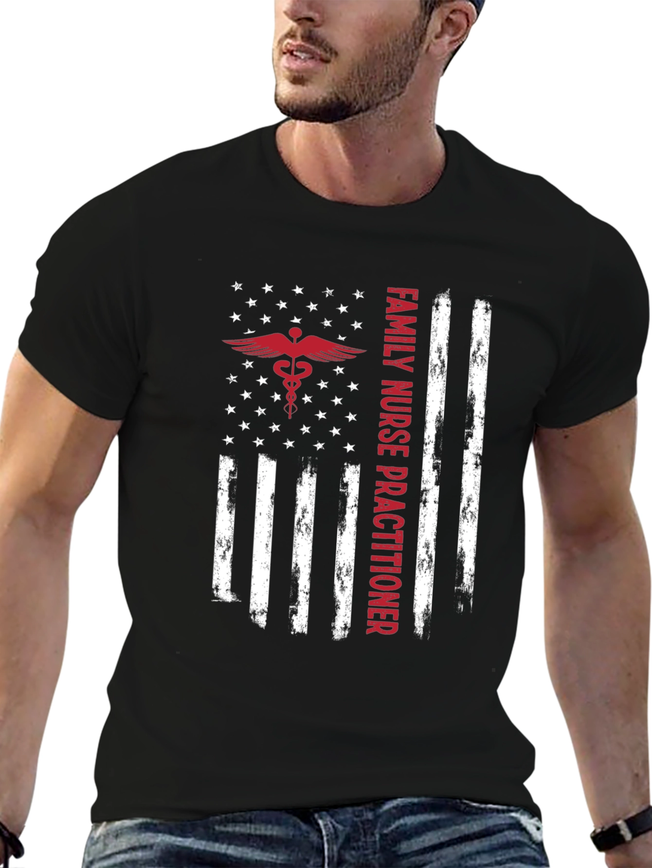 Family Nurse Practitioner American Flag T-Shirt