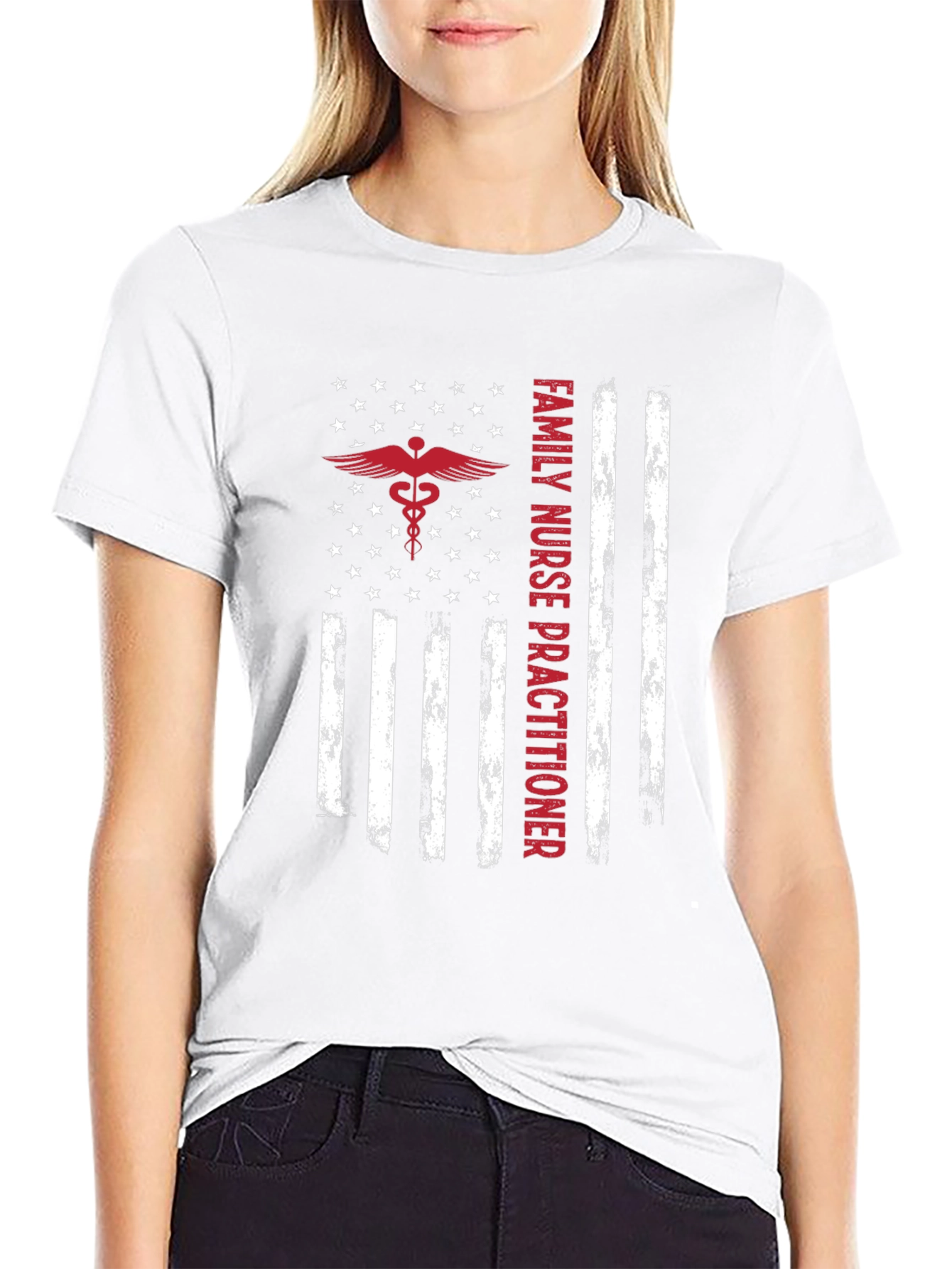 Family Nurse Practitioner American Flag T-Shirt